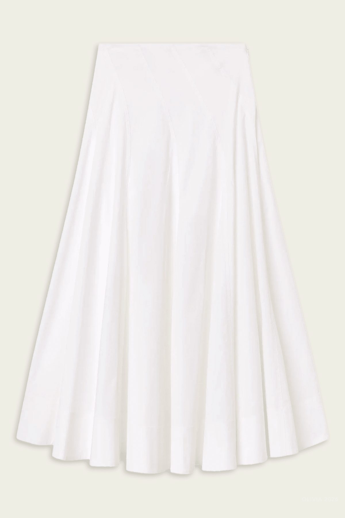 Gemma Stretch Cotton Midi Skirt in White - shop - olivia.com