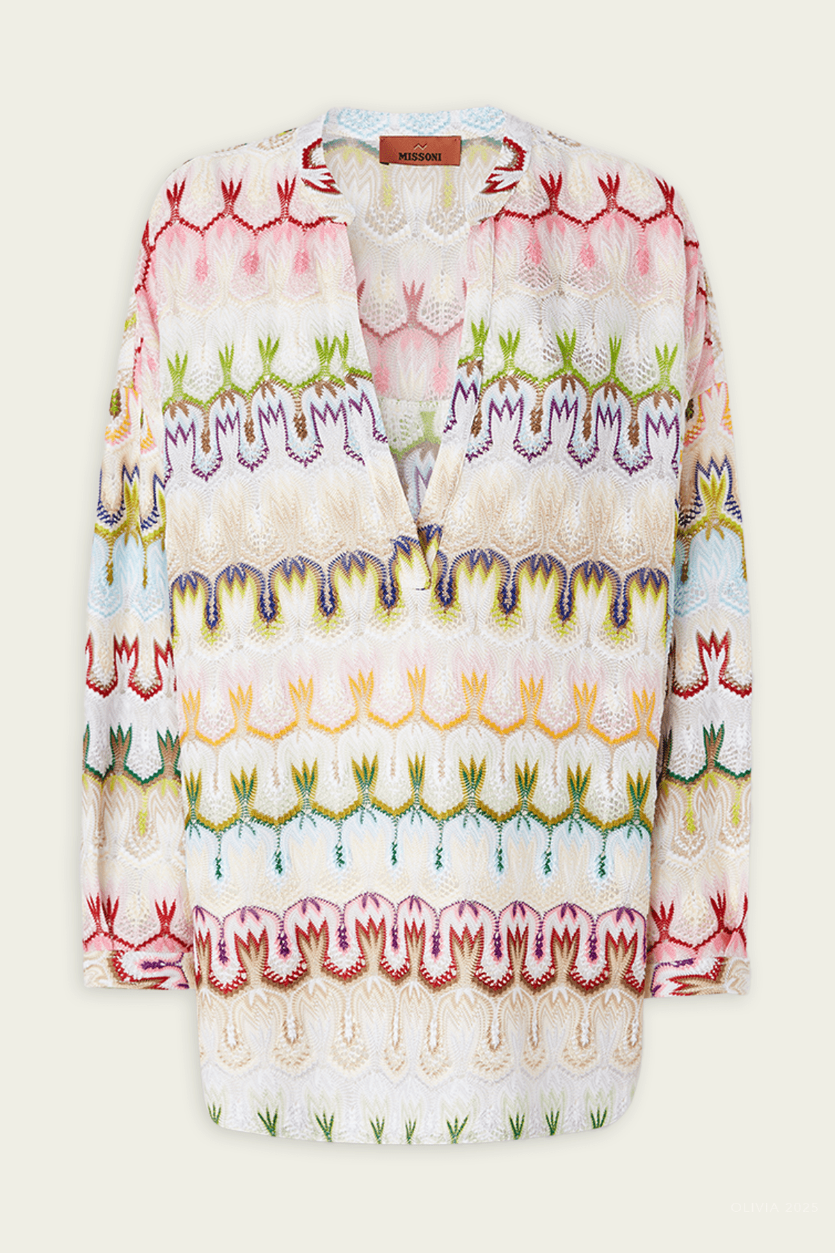 Geometric Pattern Blouse in Multicolor - shop - olivia.com