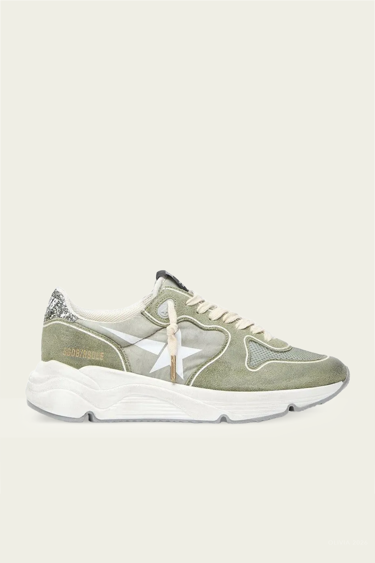 Running Green Suede and Nylon Sneaker