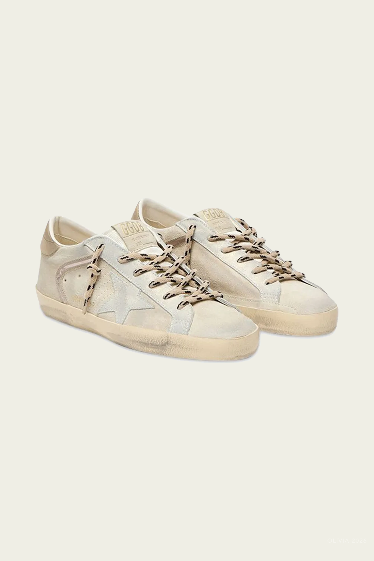Super-Star Beige Suede Leather Sneaker