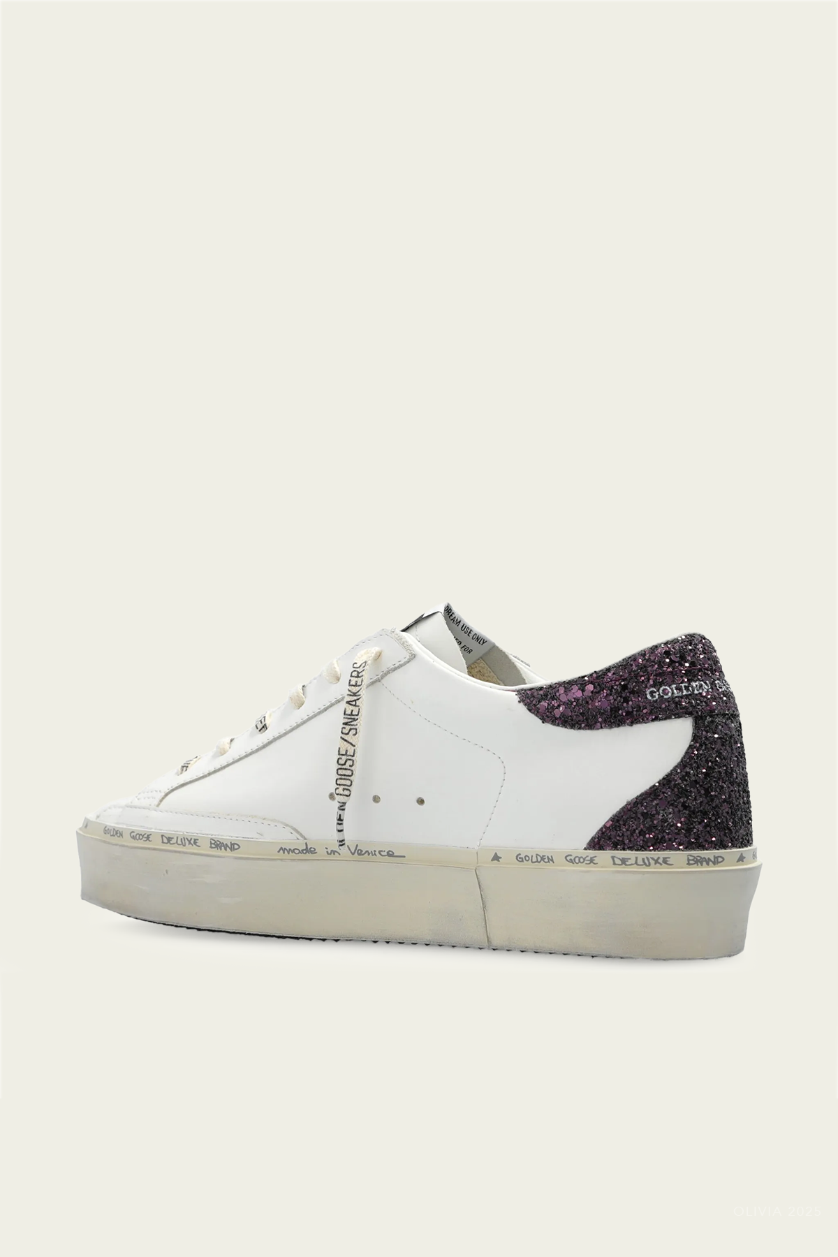 Hi-Star White Cinder Glitter Leather Sneaker