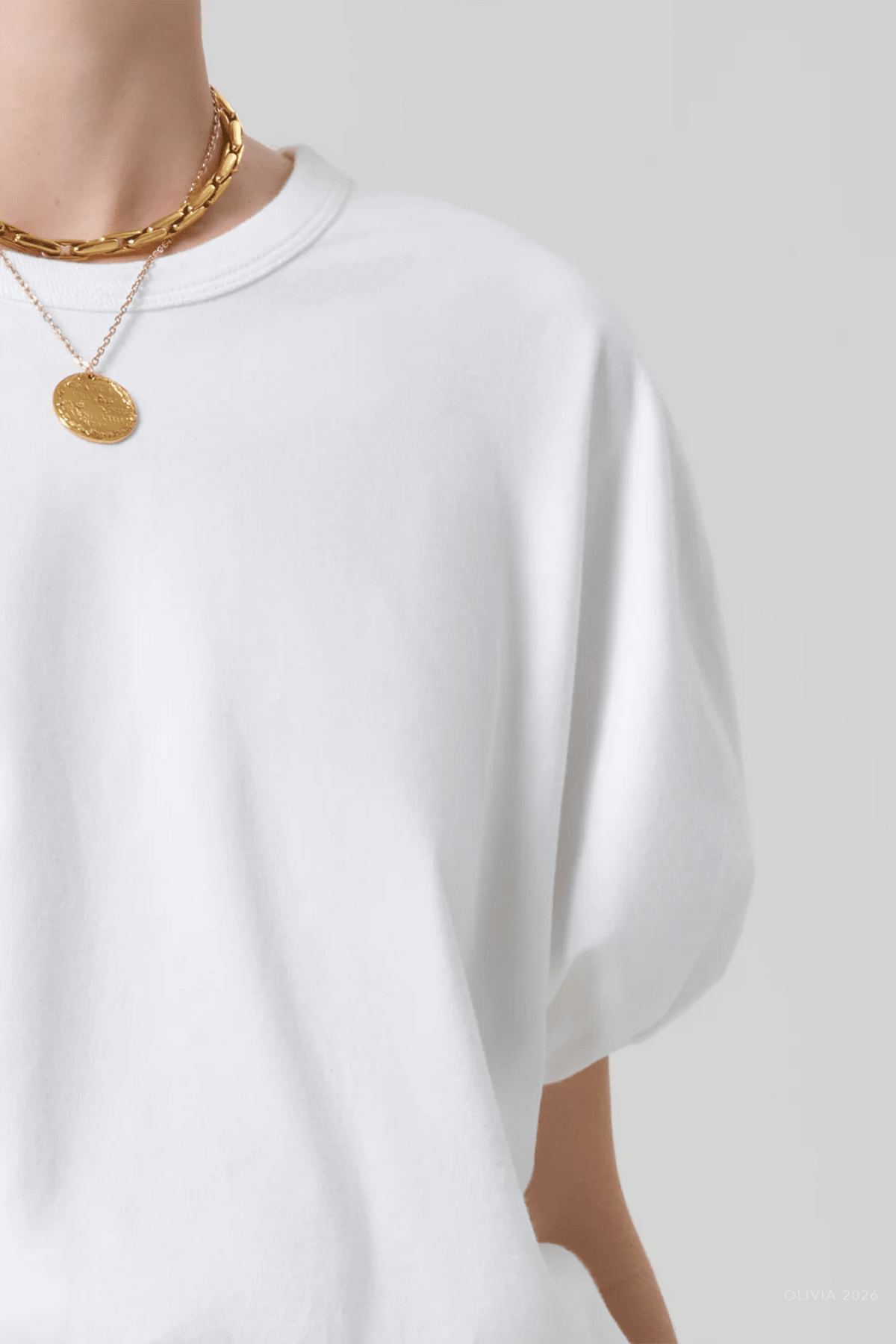 Gia Bubble Tee in Soft White - shop - olivia.com