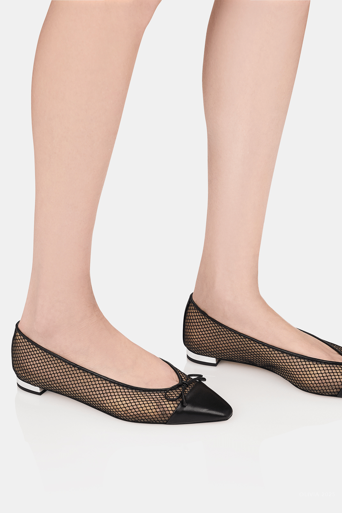 Gioia Mesh Flat in Black - shop - olivia.com