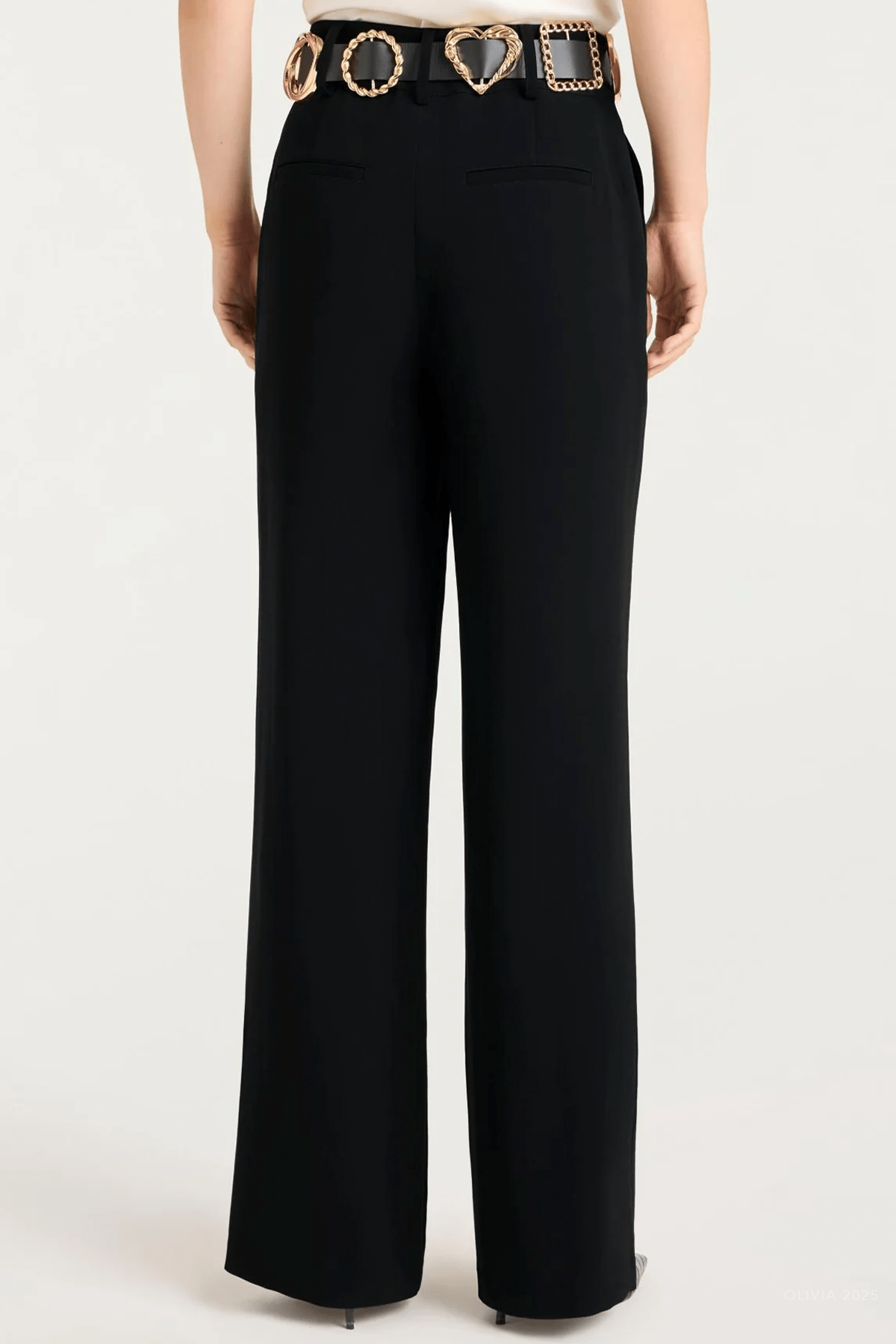 Gold Belt Ester Pant in Black - shop - olivia.com