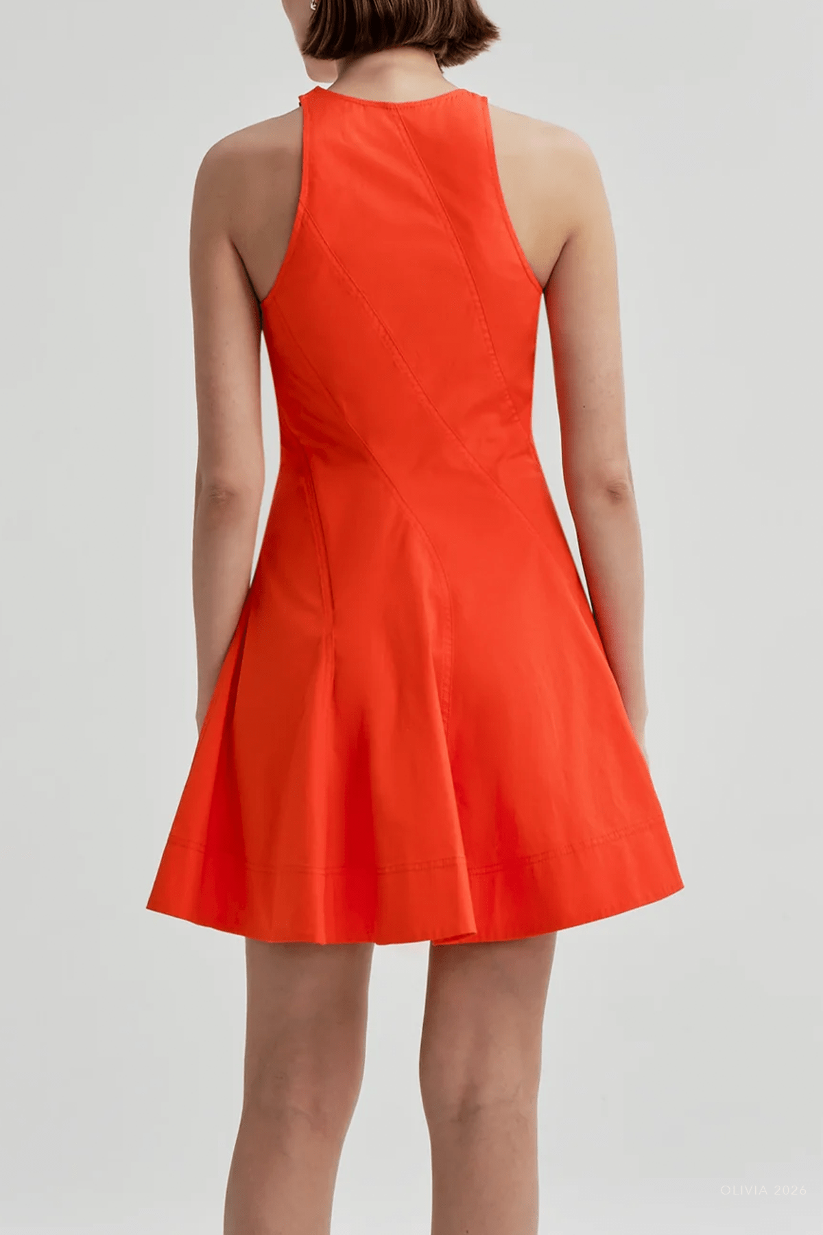 Grace Cotton Mini Dress in Poppy Red - shop - olivia.com