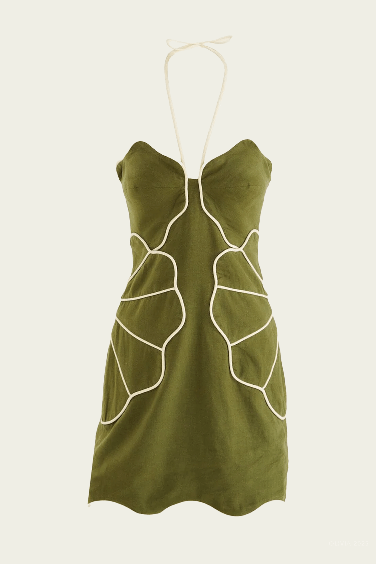 Green Wavy Cut - Outs Mini Dress - shop - olivia.com