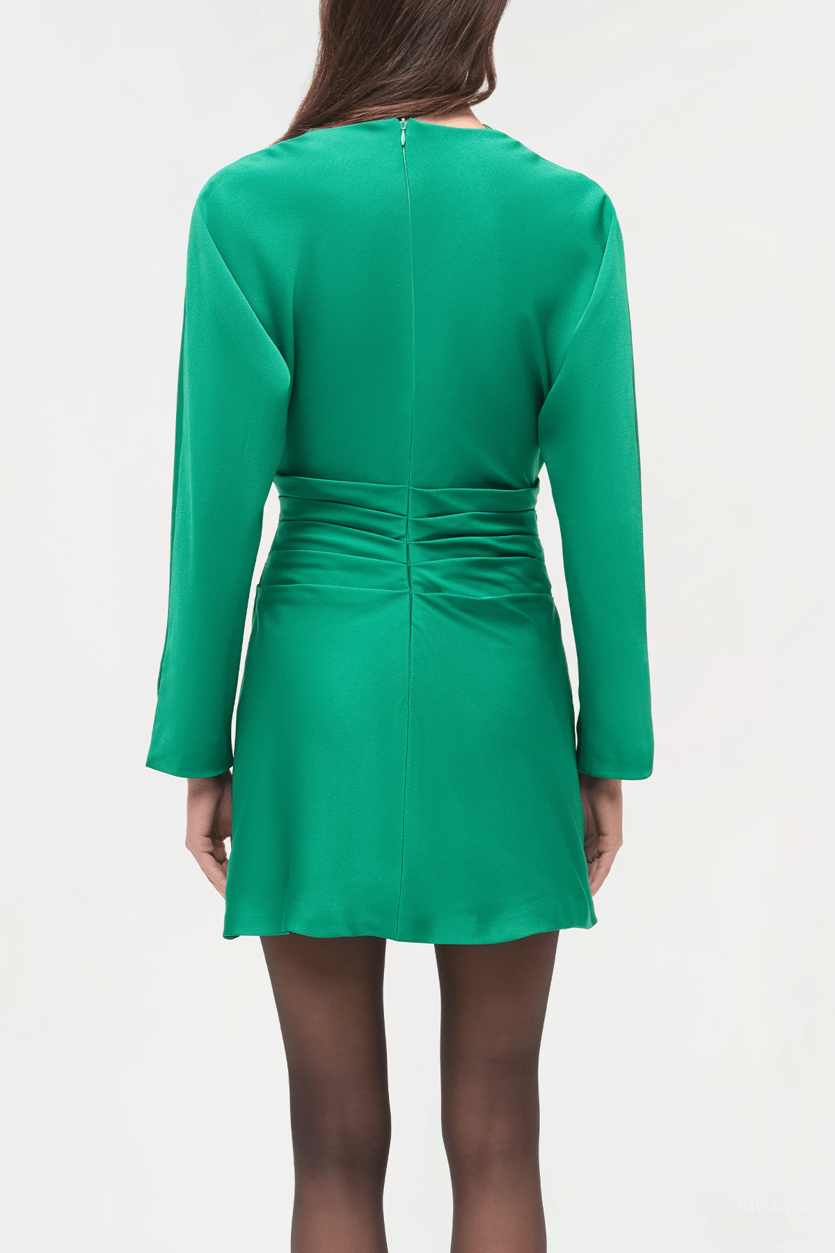 Harpor Satin Mini Dress in Kelly Green - shop - olivia.com