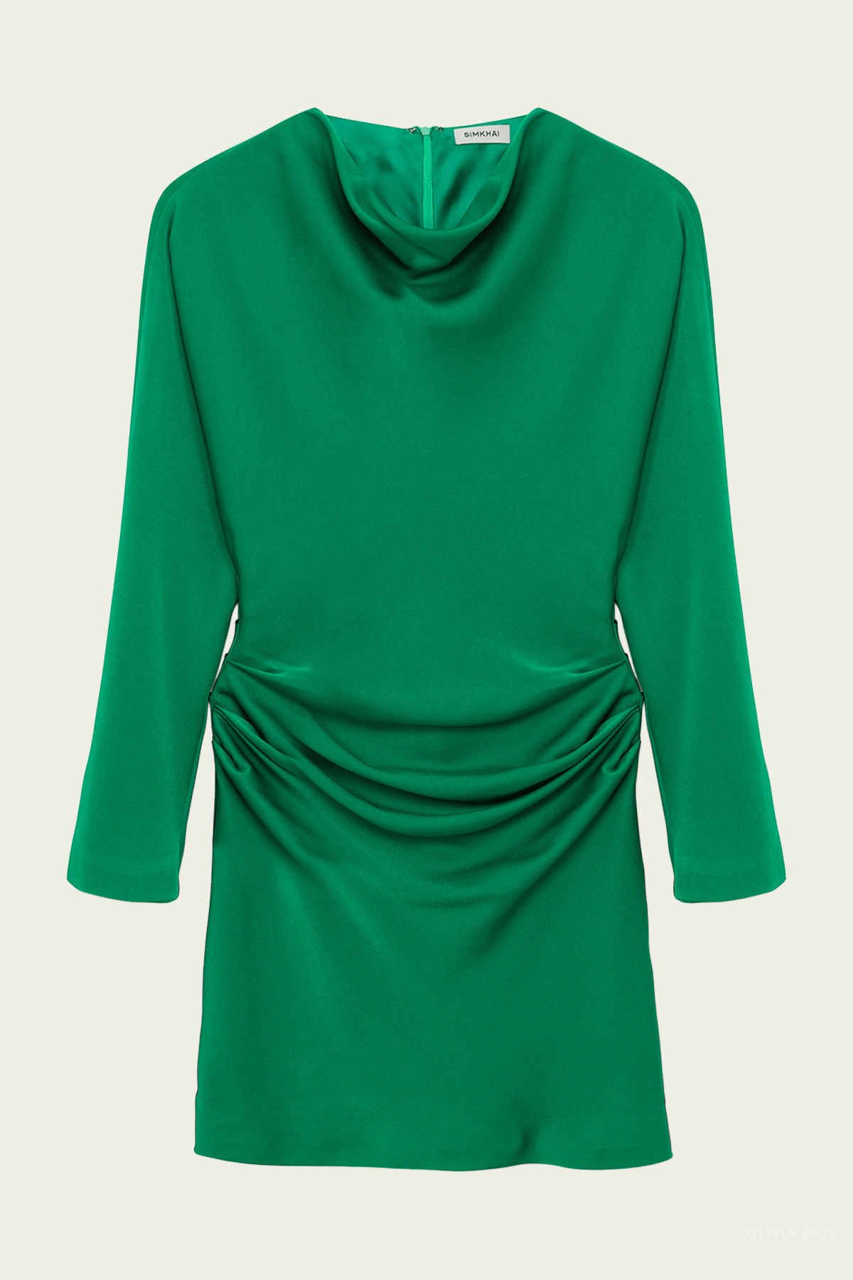 Harpor Satin Mini Dress in Kelly Green Harpor Satin Mini Dress in Kelly Green