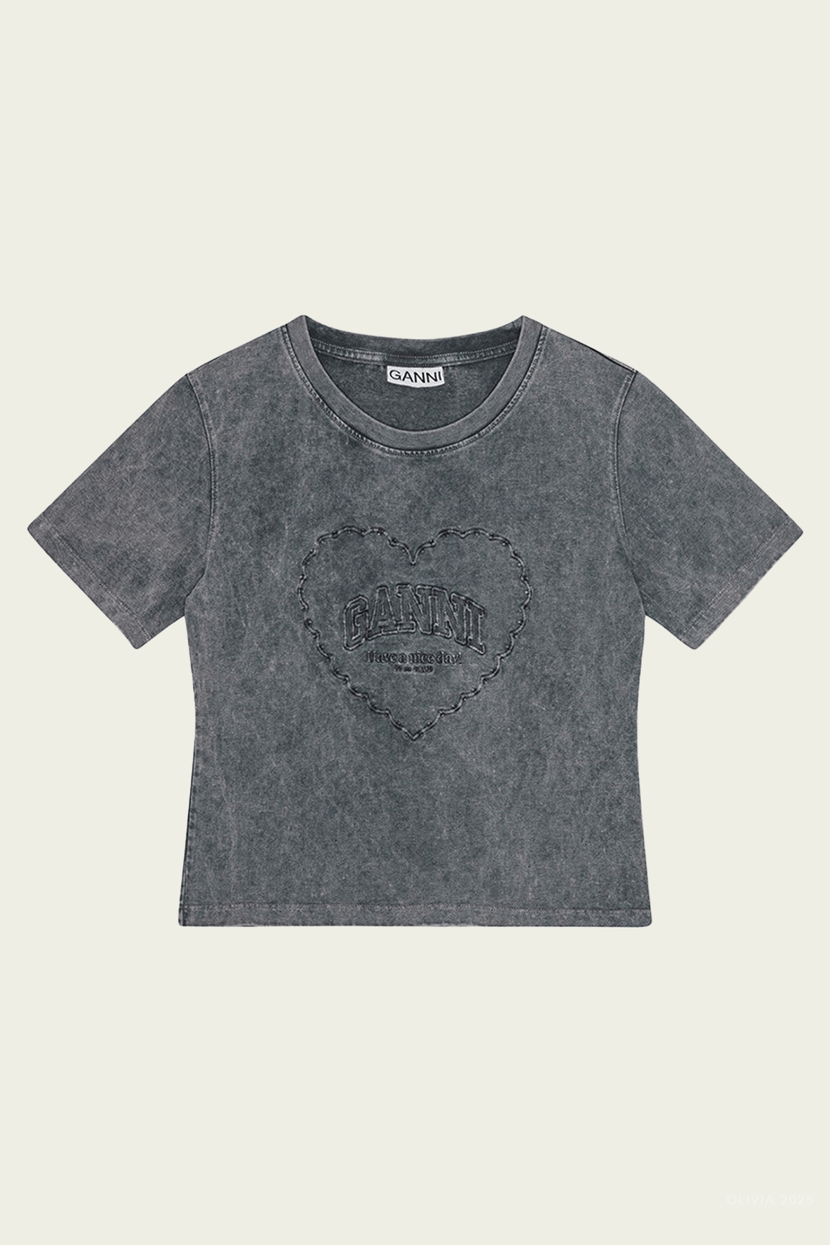 Heart Cropped T-Shirt in Phantom - shop - olivia.com