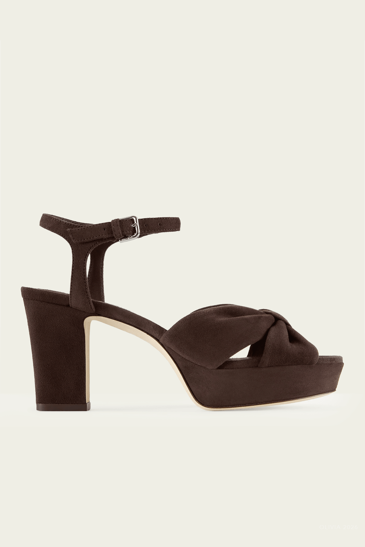 Heloise 80 Suede Platform Sandals in Chocolate