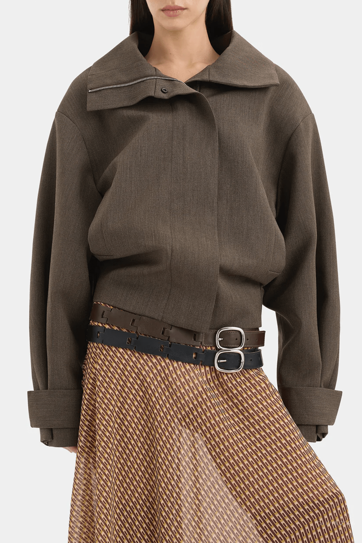 Henrik Bomber Jacket in Chocolate Marle - shop-olivia.com
