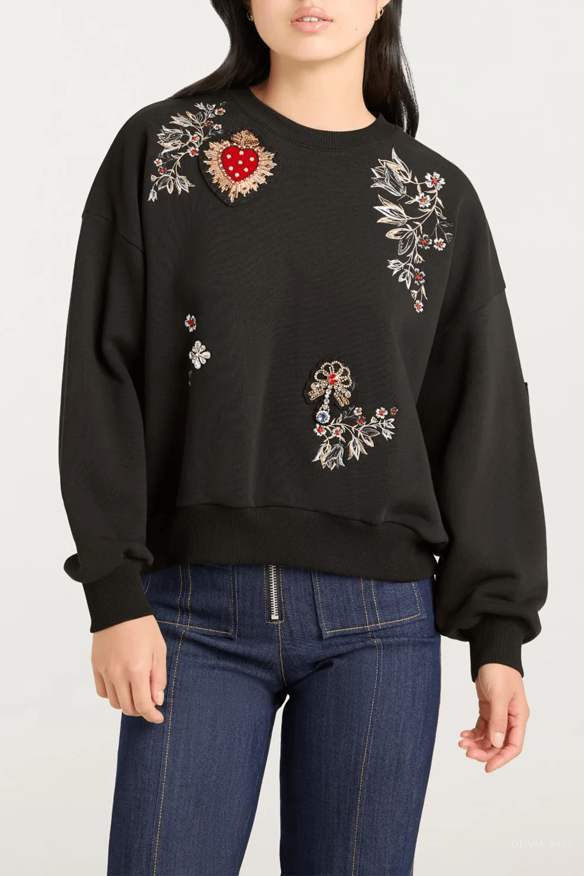 Heritage Patch Brandy Pullover in Black Multi - shop - olivia.com