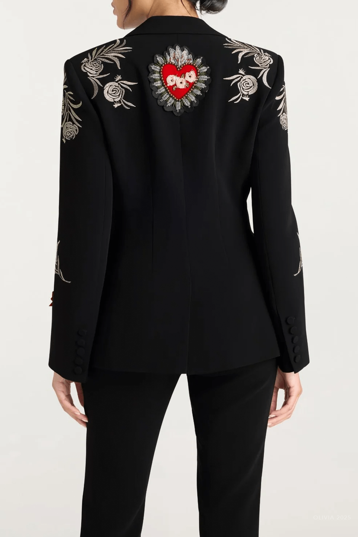 Heritage Rose Cheyenne Blazer in Black Multi - shop - olivia.com