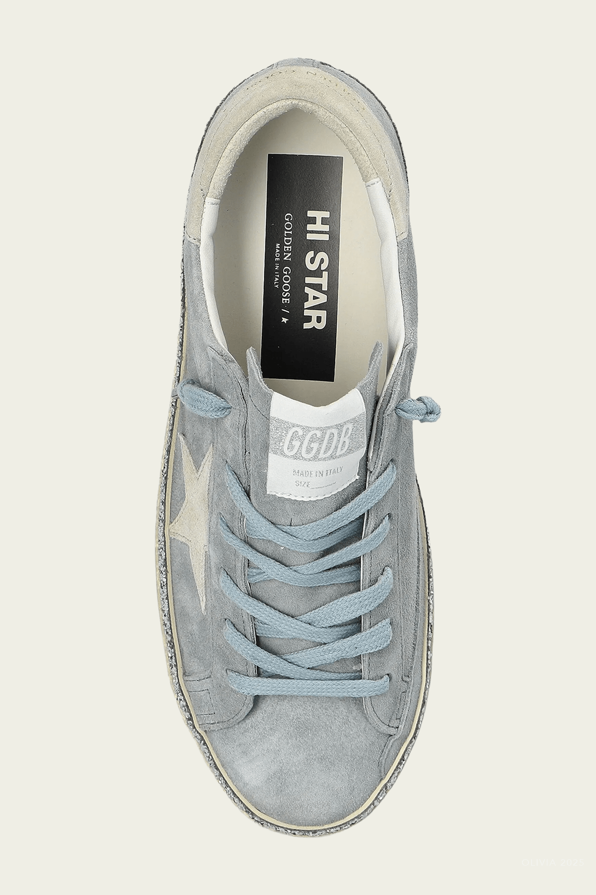 Hi - Star Glitter Foxing Suede Leather Sneaker in Grey - shop - olivia.com