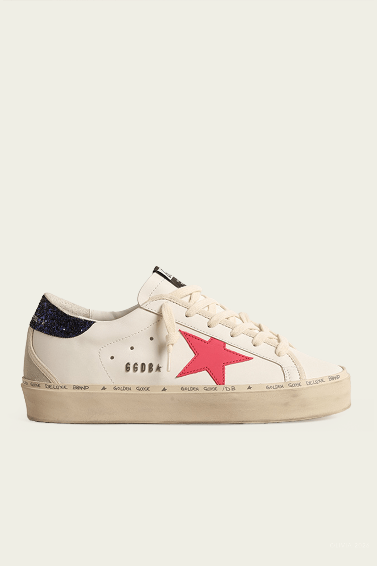 Hi - Star White Fucsia Star Leather Sneaker - shop - olivia.com