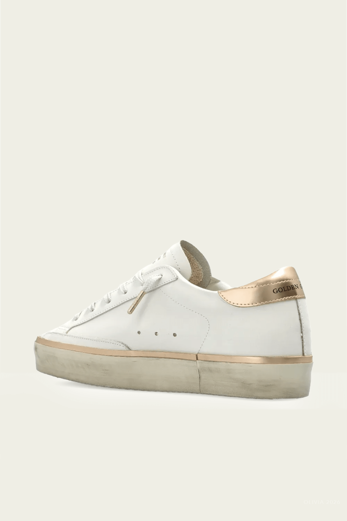 Hi - Star White Gold Leather Sneaker - shop - olivia.com