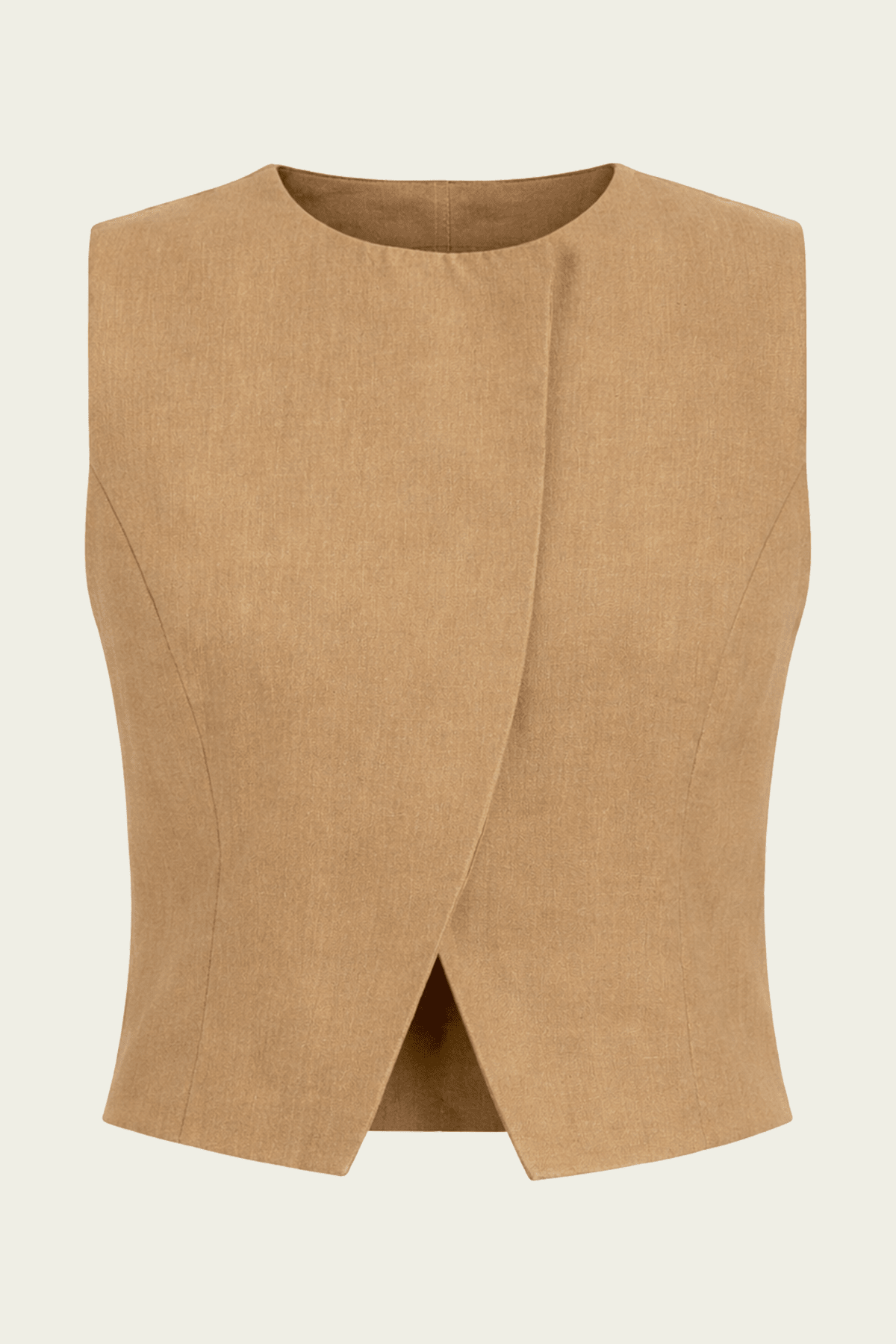 High Neck Hidden Placket Vest in Ermine - shop - olivia.com