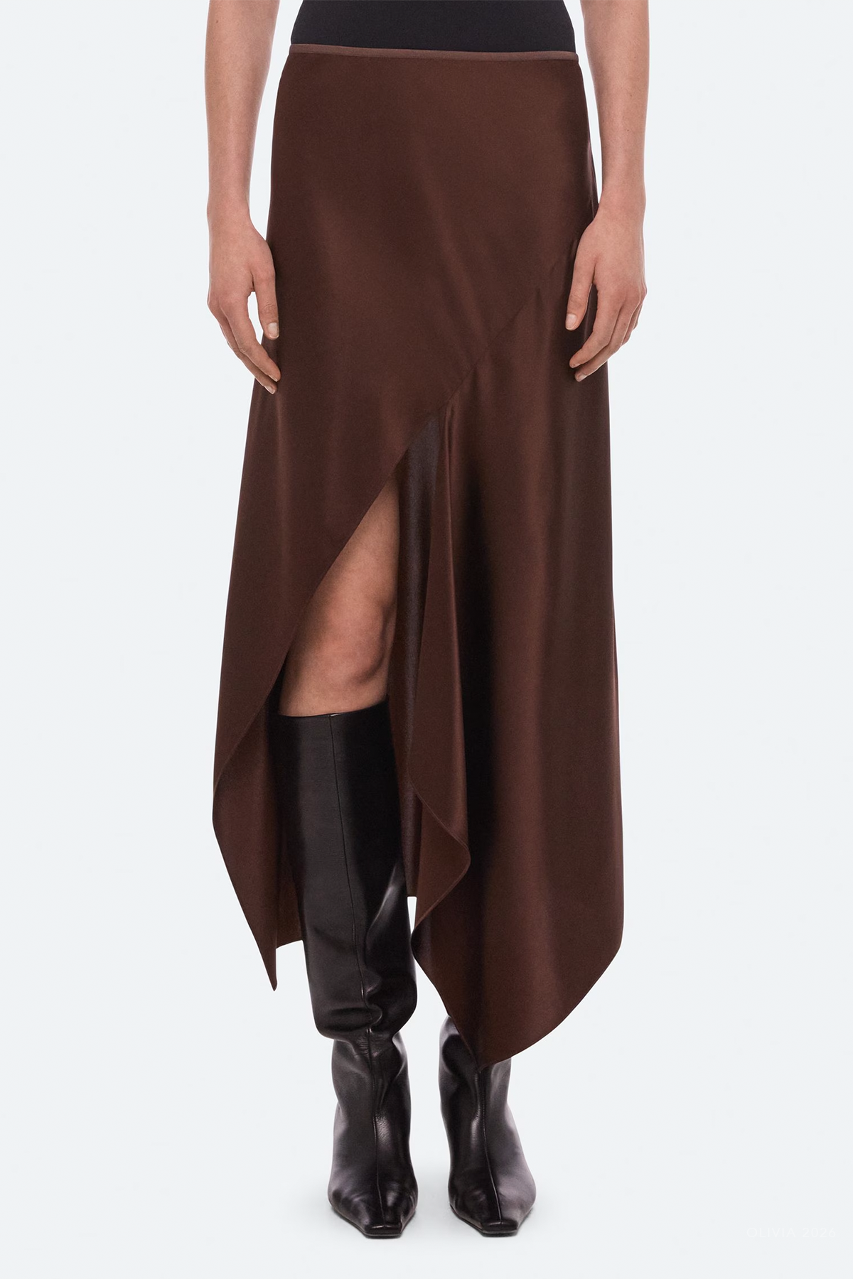 Silk Slip Skirt in Serra