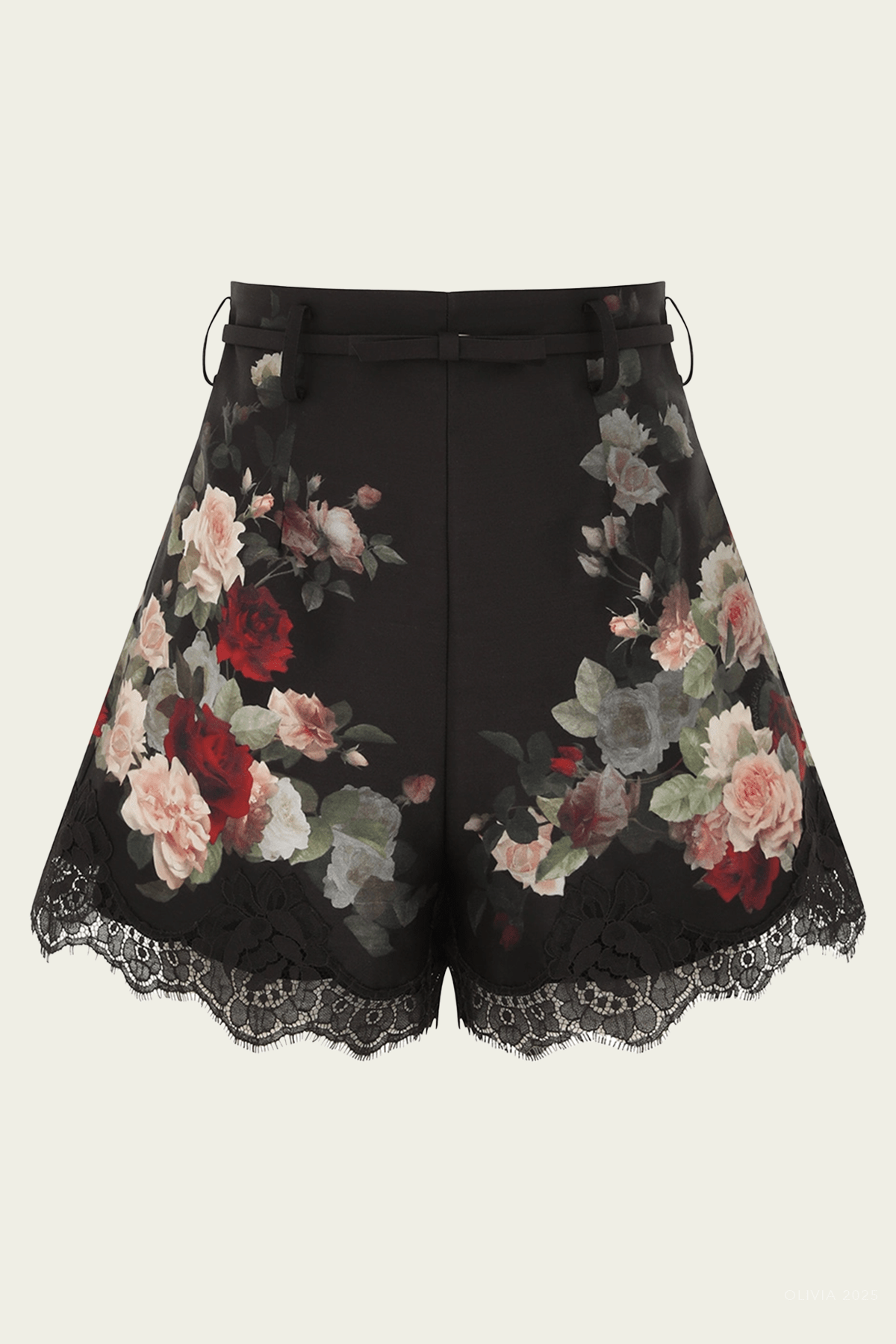 Hypnotic Lace Trim Short in Black Cascade - shop - olivia.com