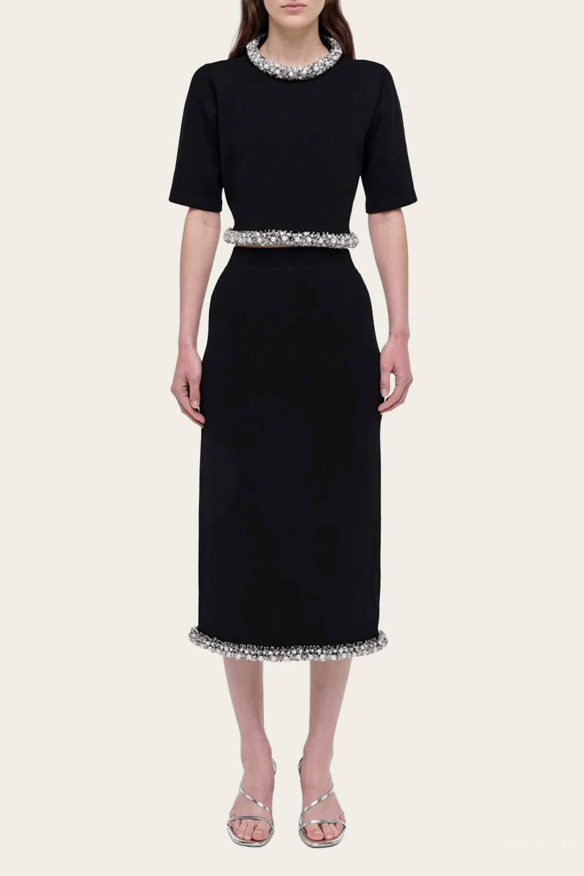 Idina Midi Skirt in Black - shop - olivia.com