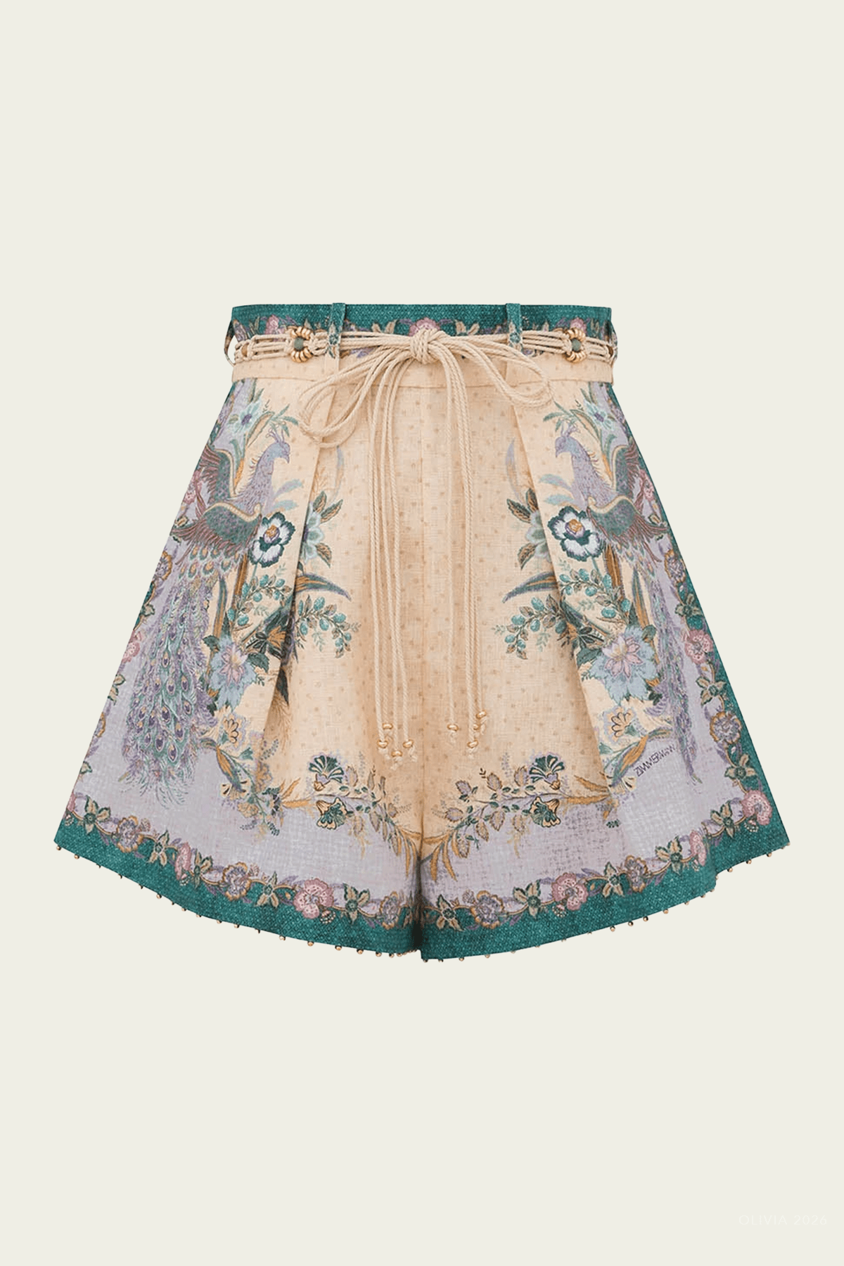 Indra Tuck Short in Cream Scarf Floral - shop - olivia.com