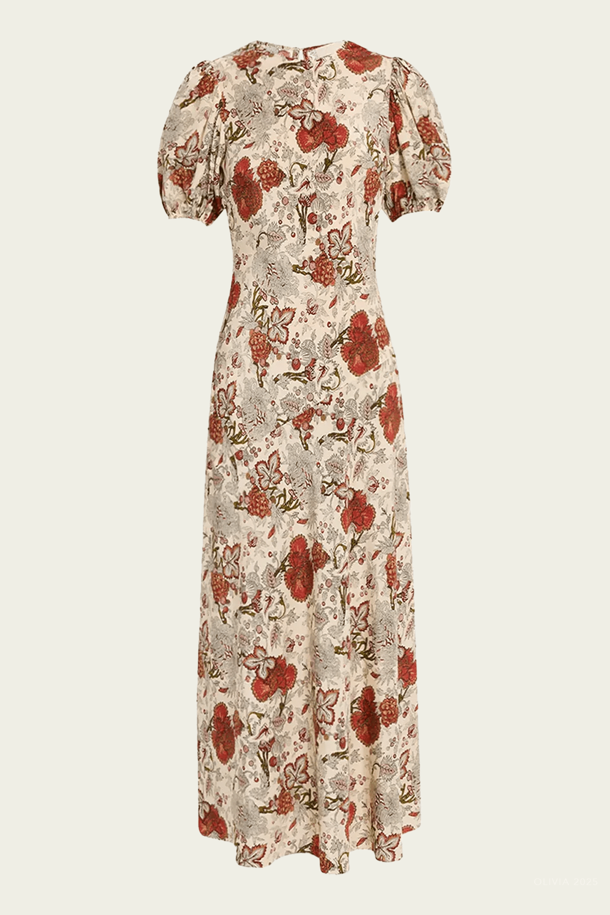 Ines Puff Sleeve Midi Dress in Winter Garden - shop - olivia.com