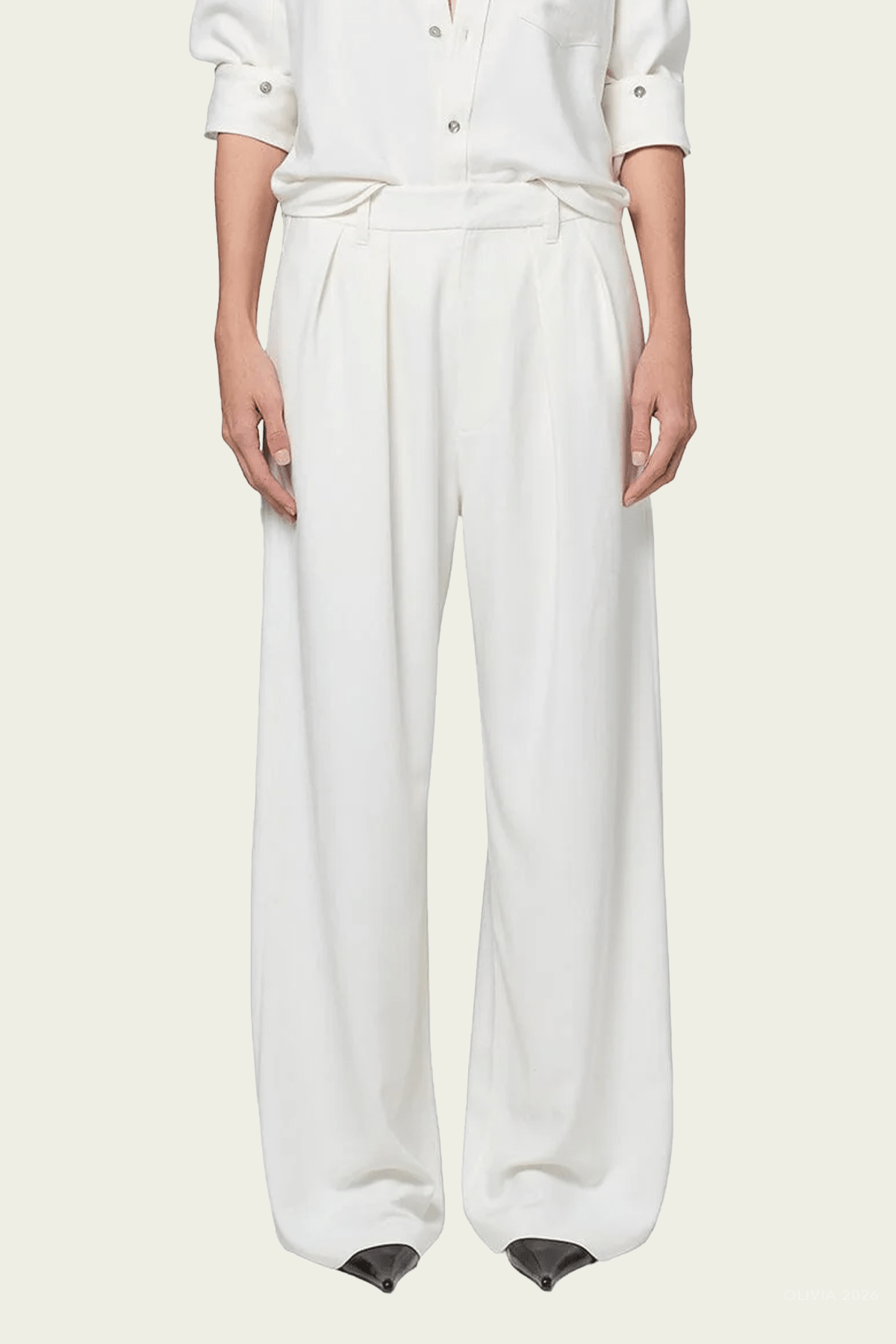 Ines Trouser in Winter White - shop-olivia.com