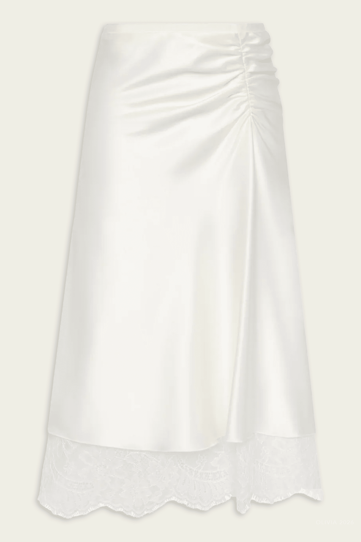 Ingrid Lace Midi Skirt in Ivory - shop-olivia.com