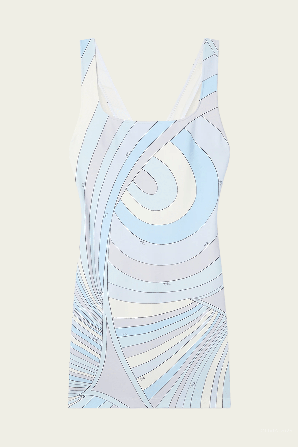 Iride-Print Jersey Mini Dress in Light Blue - shop-olivia.com
