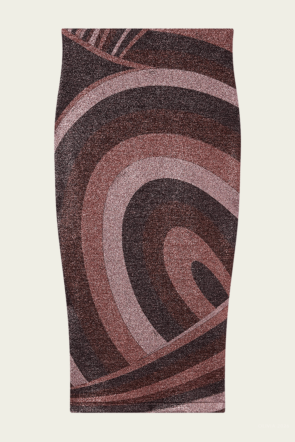 Iride-Print Lurex Jersey Skirt in Bordeaux Gold - shop-olivia.com