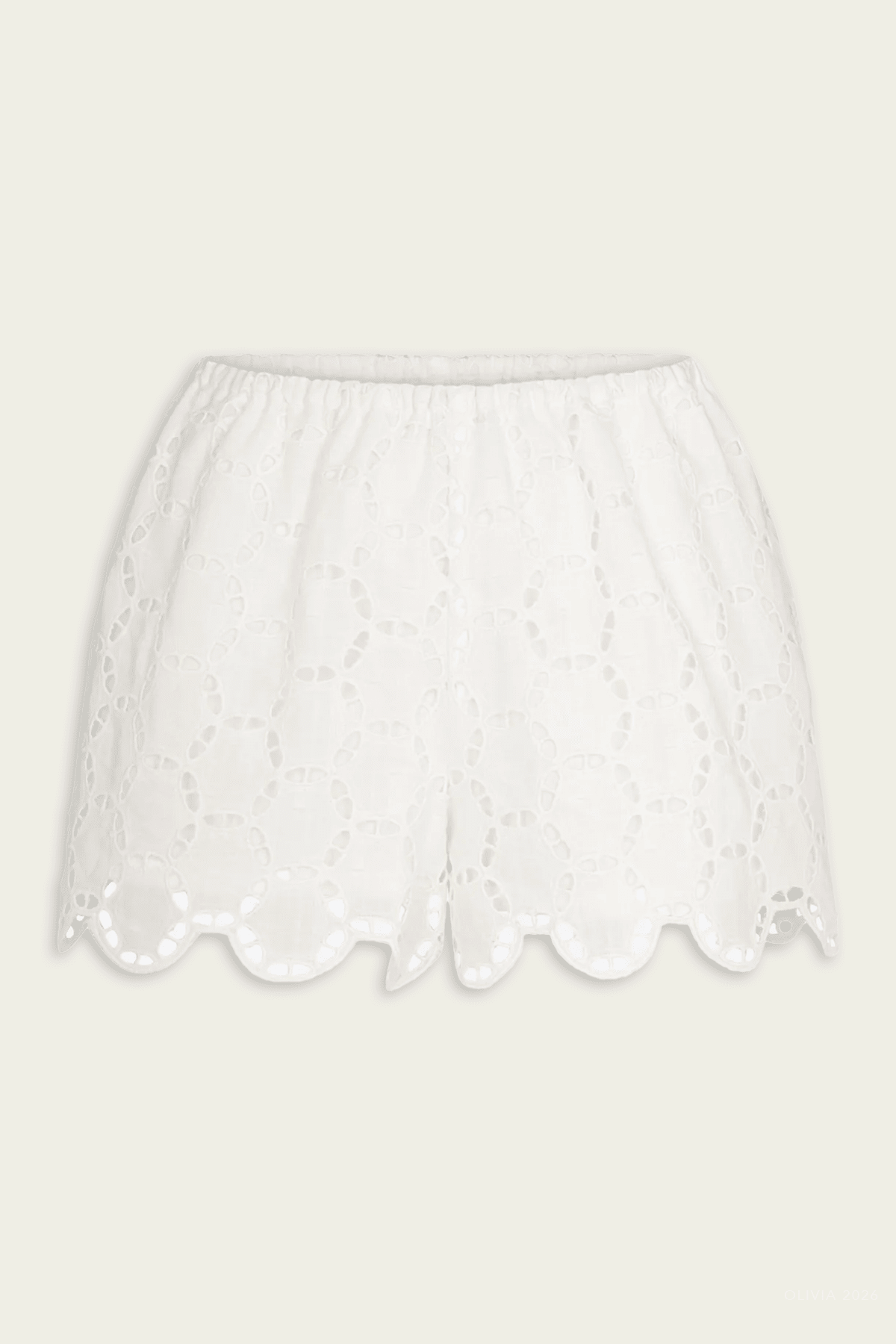 Isa Eyelet Short in Macadamia - shop-olivia.com