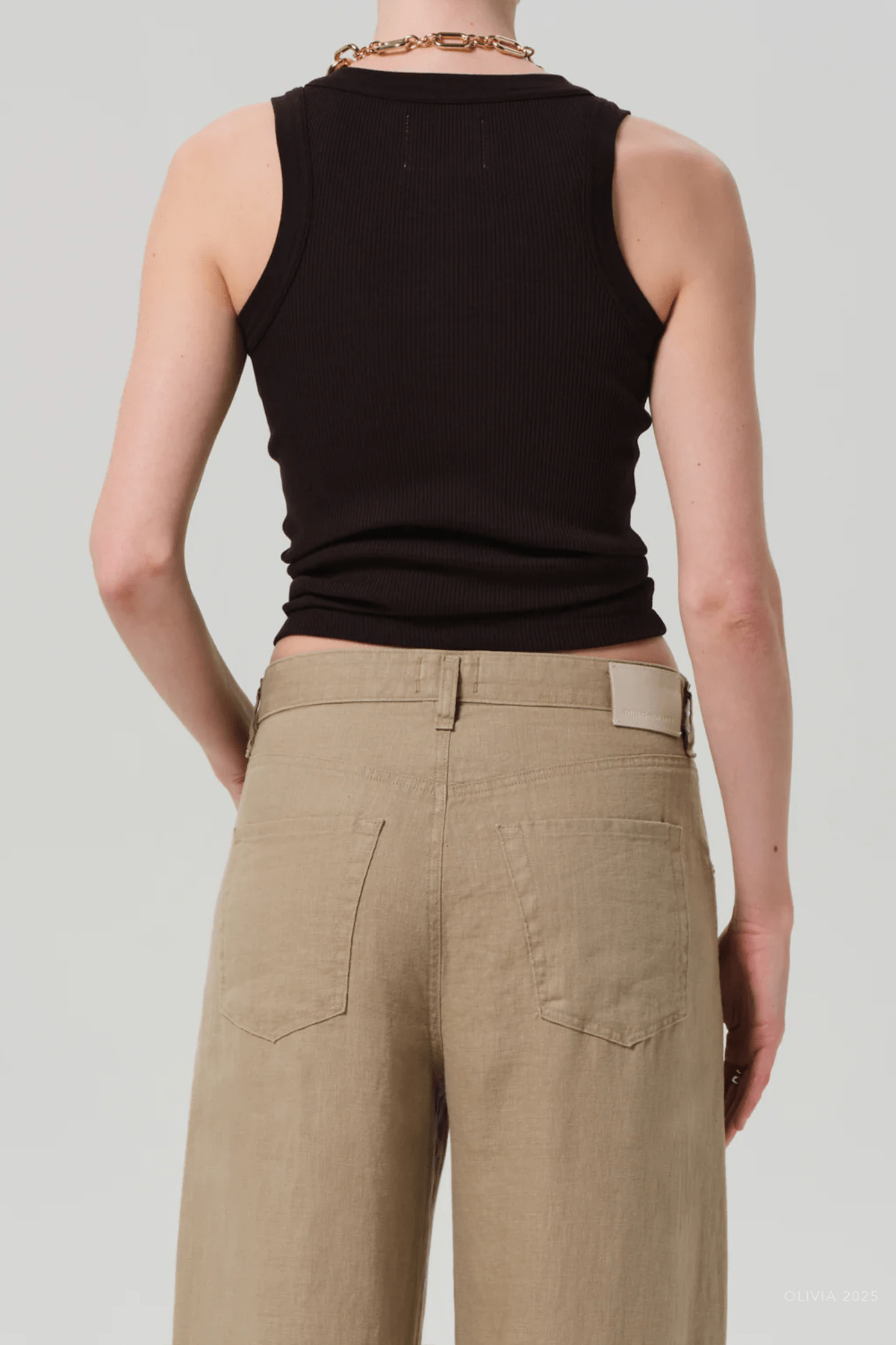Isabel Rib Tank in Chocolate - shop - olivia.com