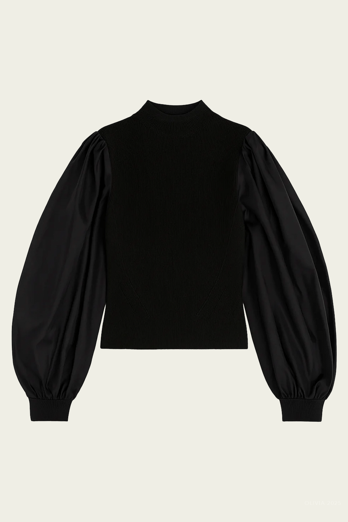 Jackie Taffeta Knit Top in Black - shop - olivia.com