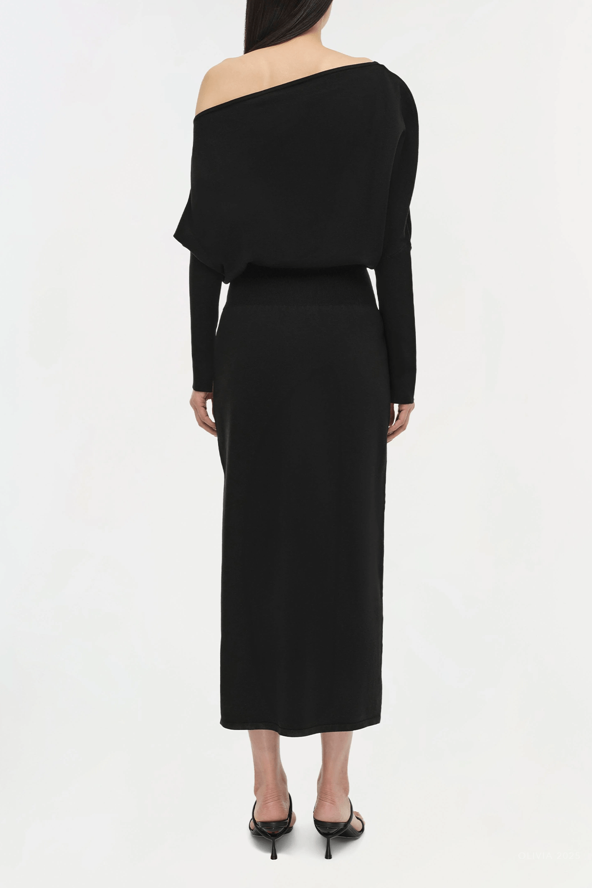 Janese Off - Shoulder Midi Dress in Black - shop - olivia.com