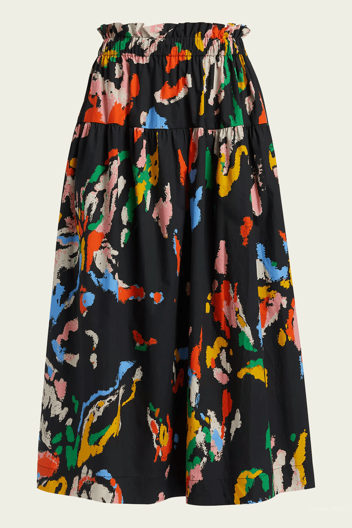 Jayden Cotton Midi Skirt in Black Multi - shop - olivia.com