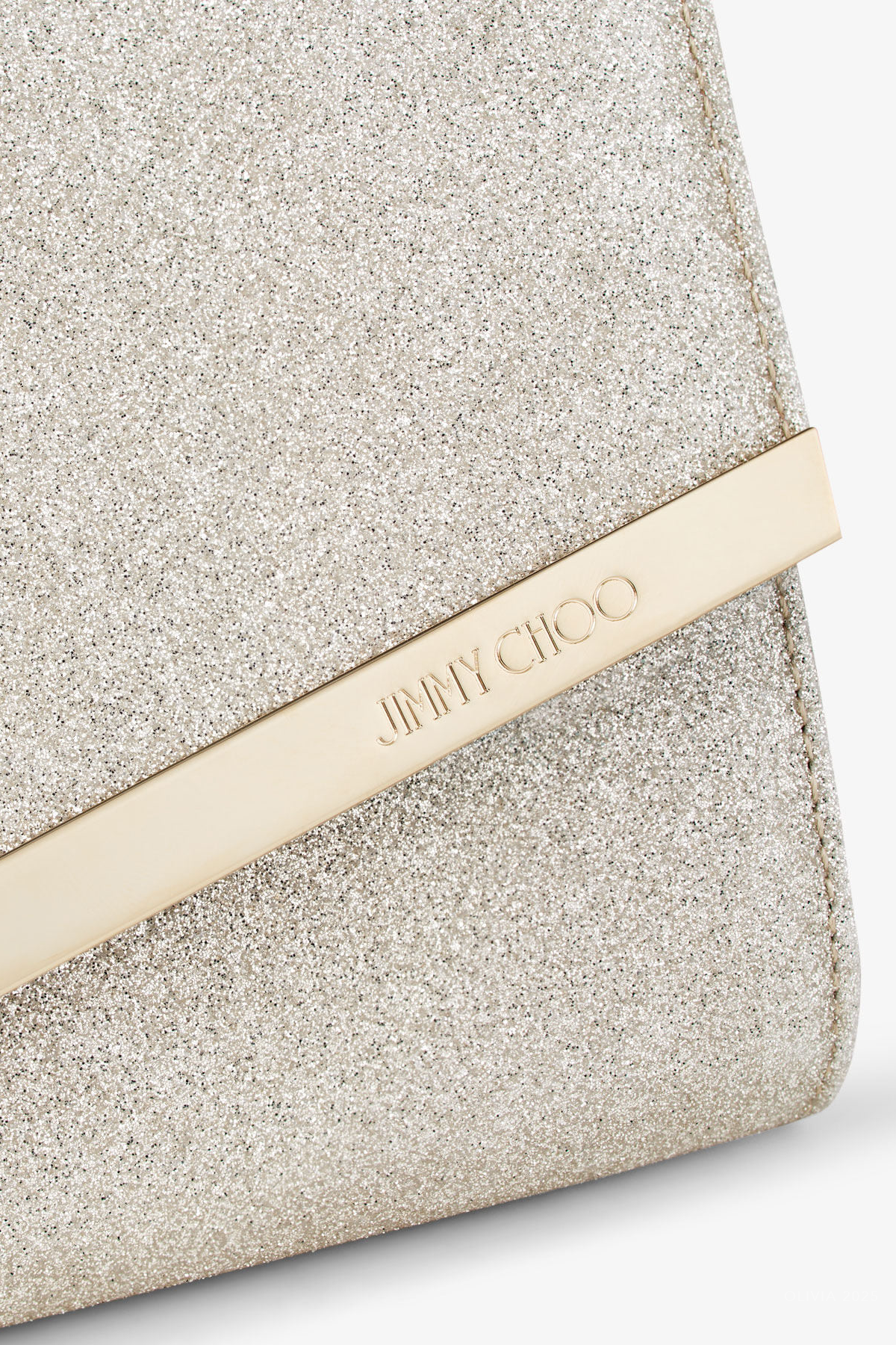 Emmie Dusty Glitter Clutch Bag in Platinum Ice