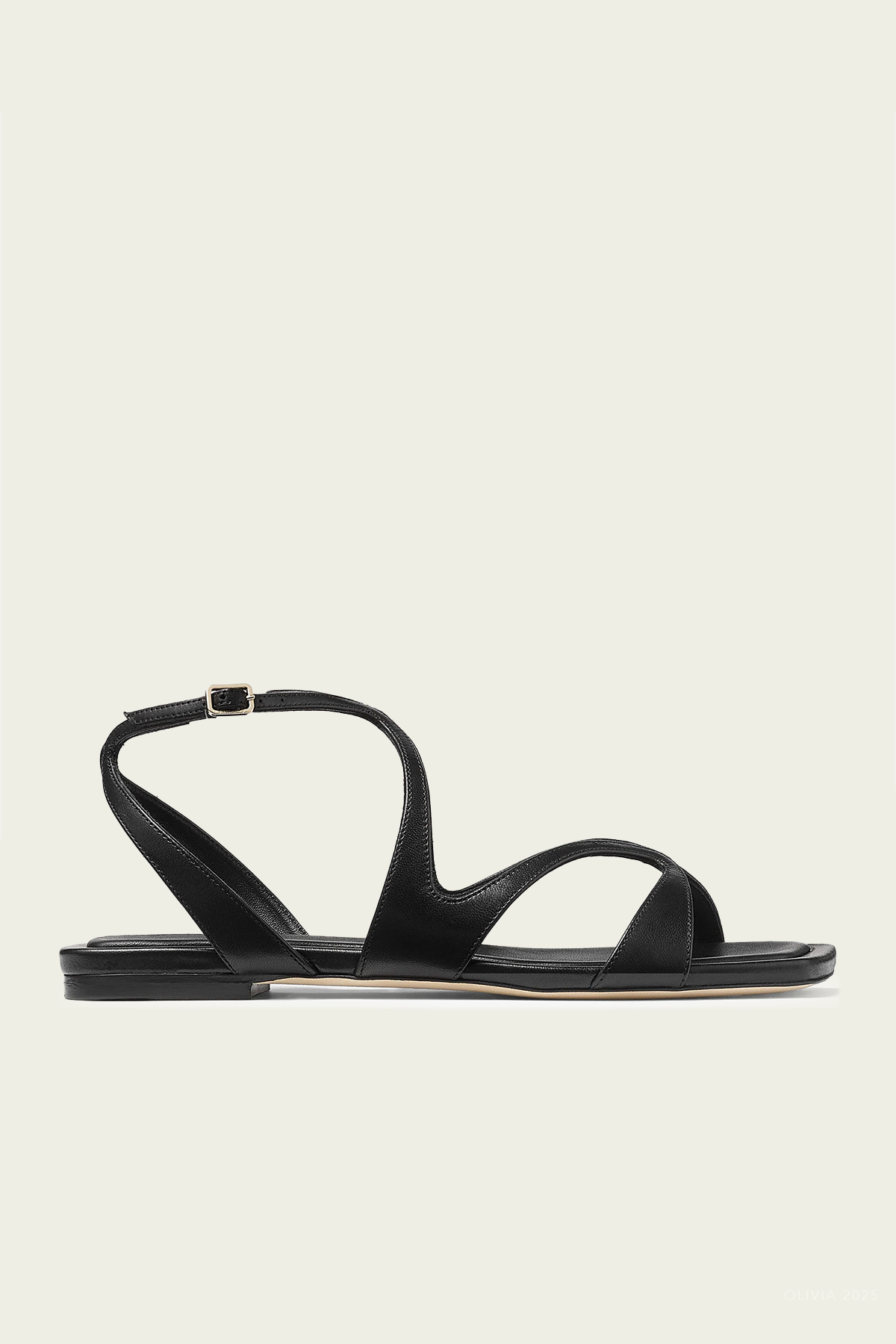 Ayla Nappa Leather Flats in Black