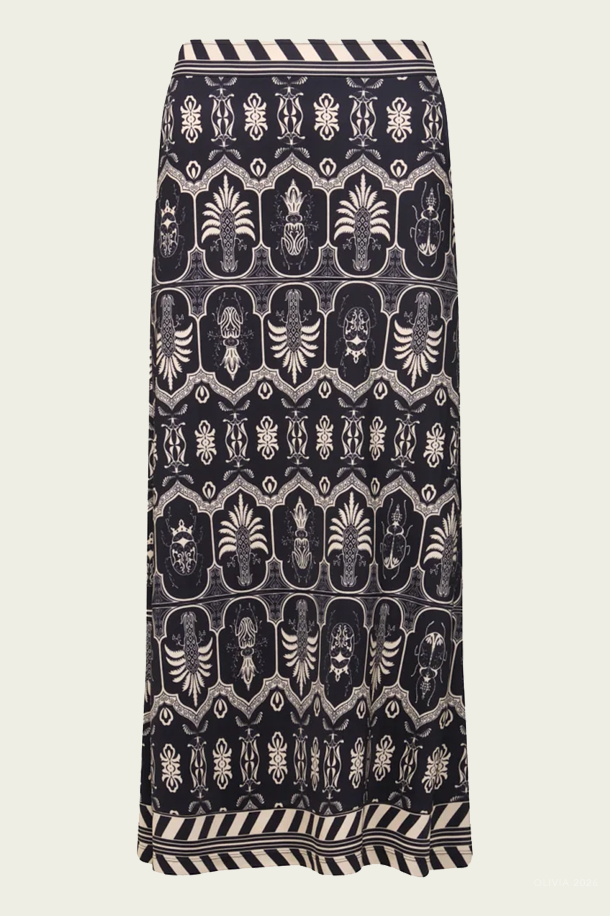 Wild Frontiers Skirt in Black Ecru