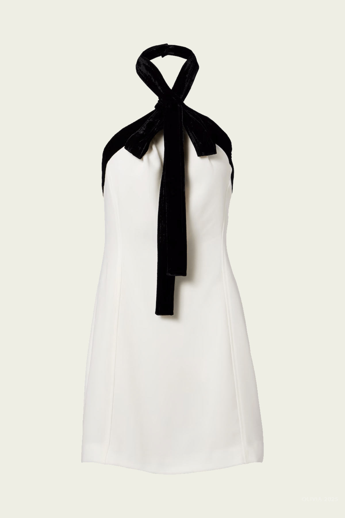 Jolie Velvet Tie Mini Dress in Ivory Multi - shop - olivia.com