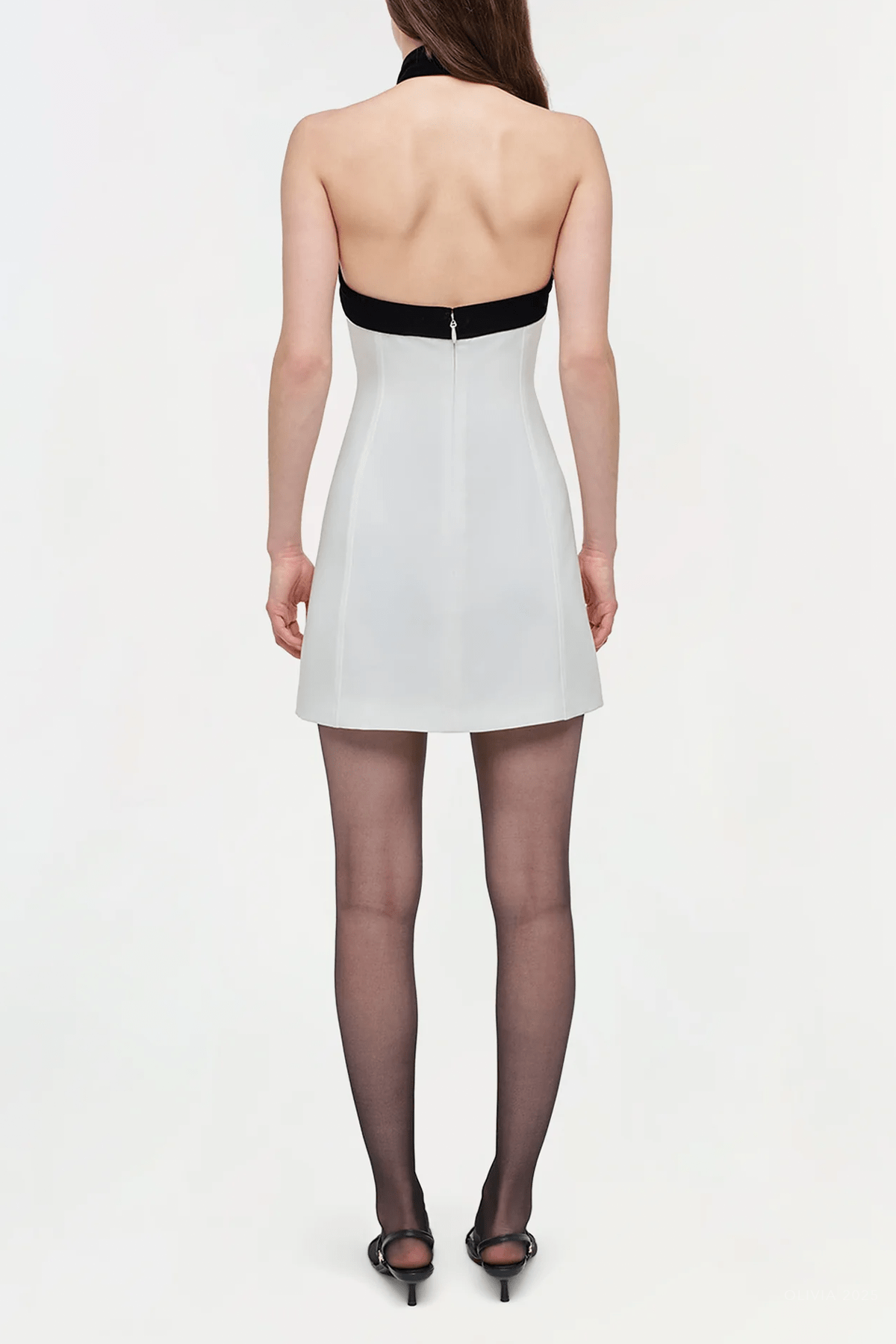 Jolie Velvet Tie Mini Dress in Ivory Multi - shop - olivia.com