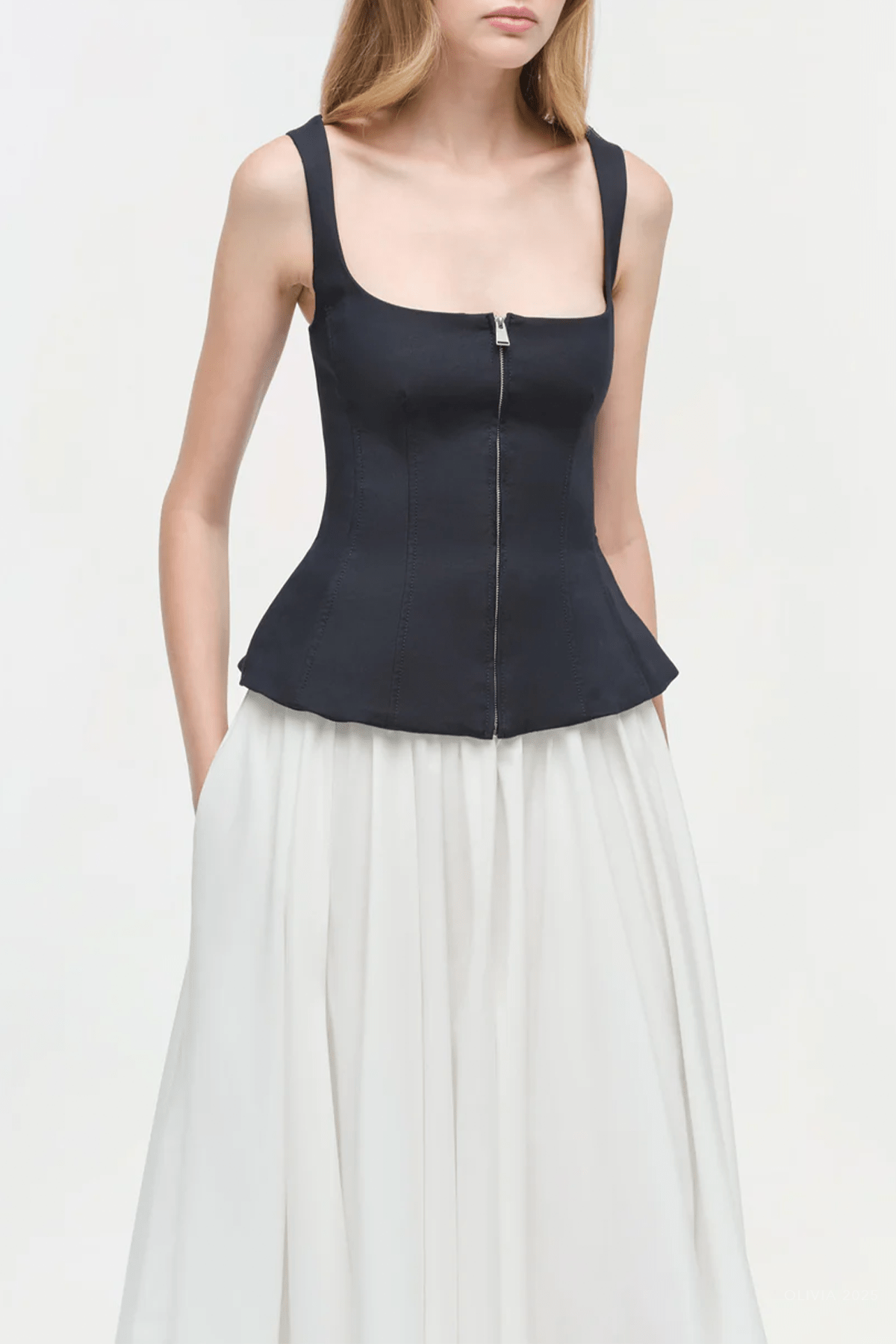 Jolynn Combo Midi Dress in Black Multi - shop - olivia.com