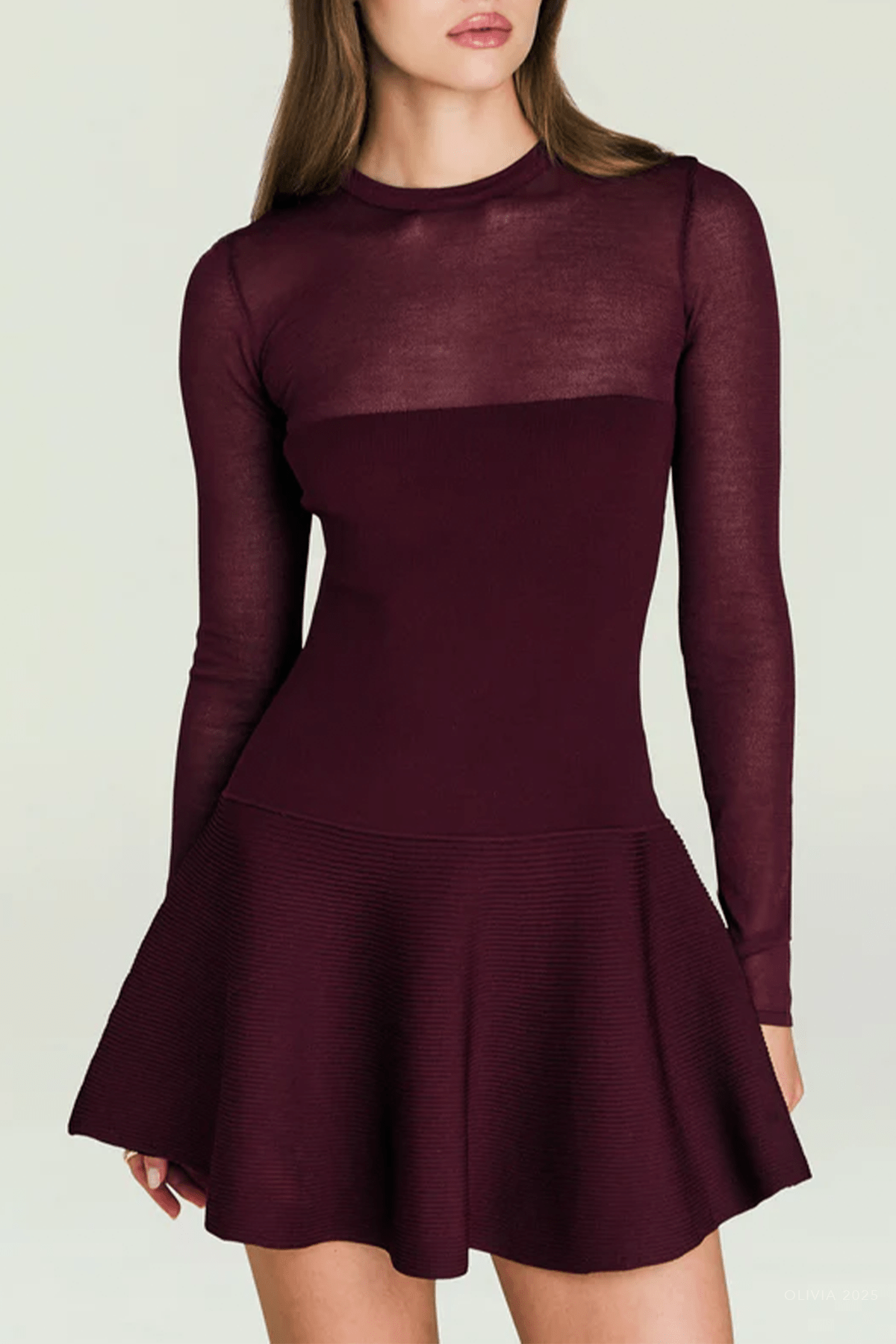 Joselyn Knit Mini Dress in Pinot - shop - olivia.com