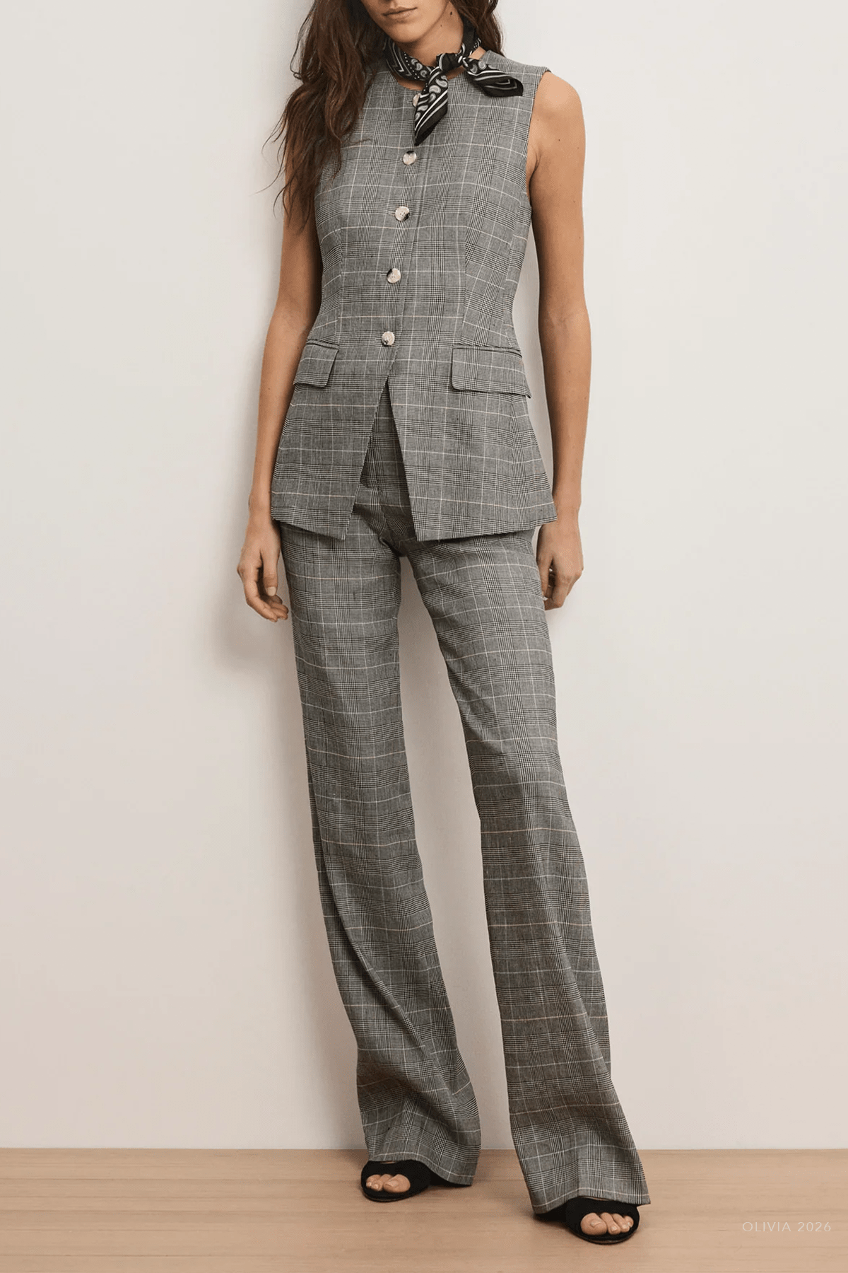 Jude Plaid Wide - Leg Pant in Black Multi - shop - olivia.com