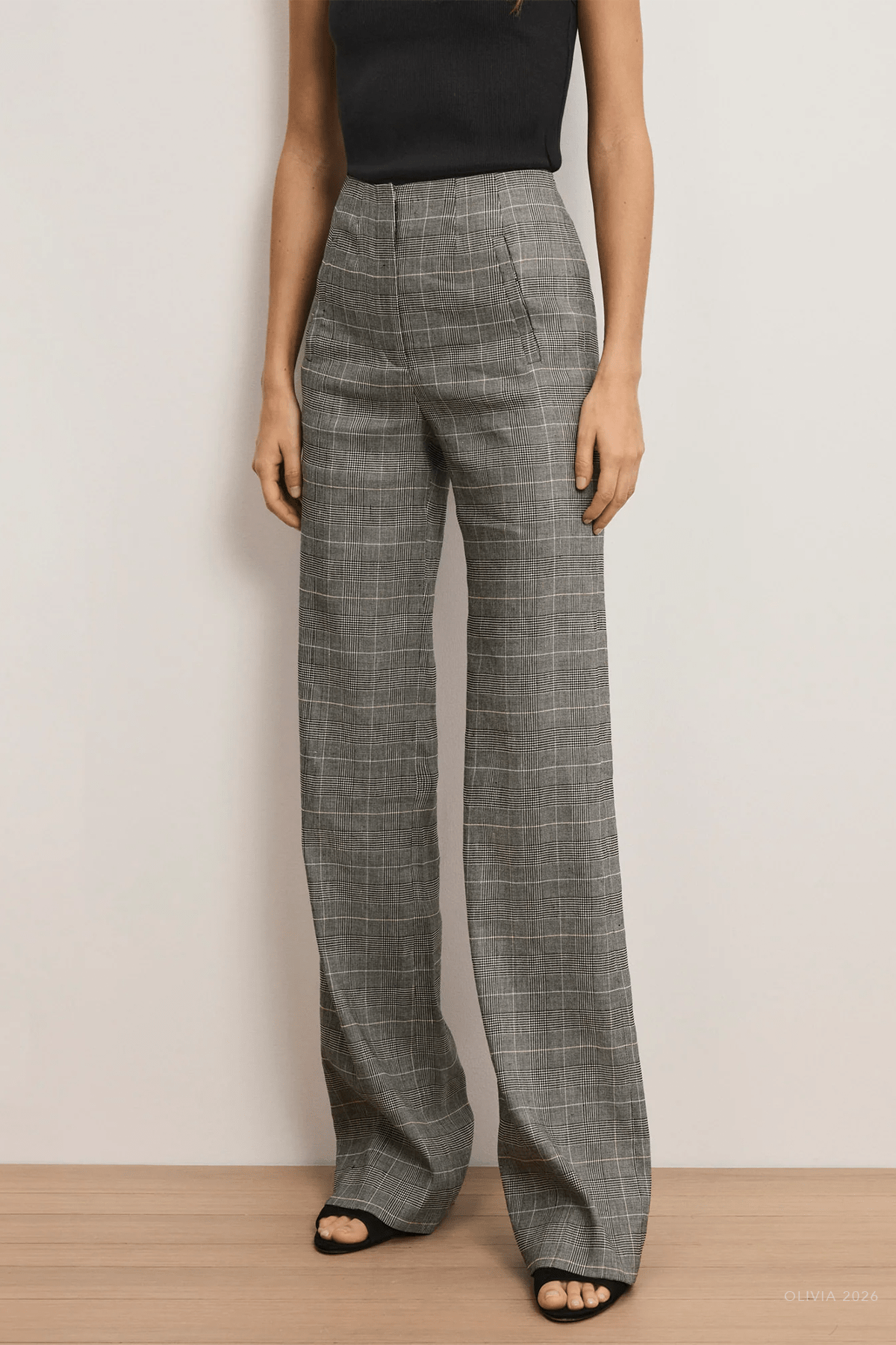 Jude Plaid Wide - Leg Pant in Black Multi - shop - olivia.com