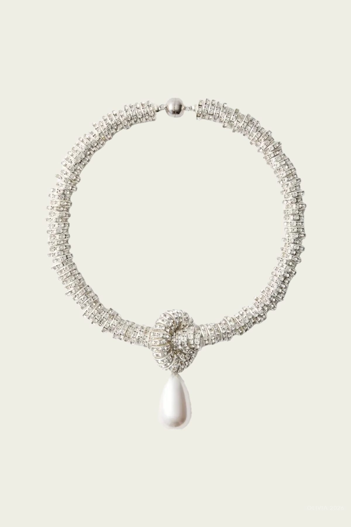 Pearl Drop Necklace in Silver