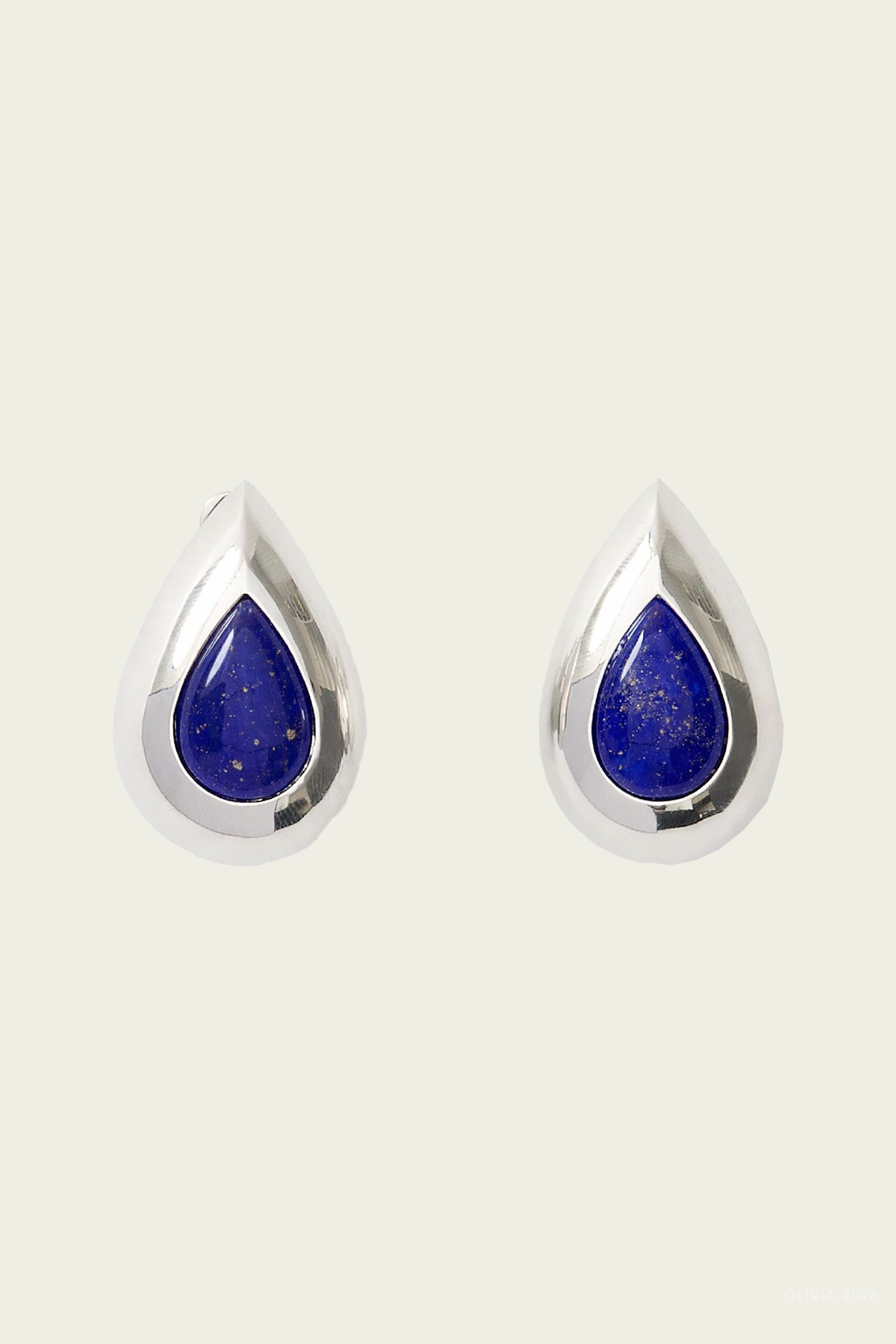 Vale Earrings in Silver Navy