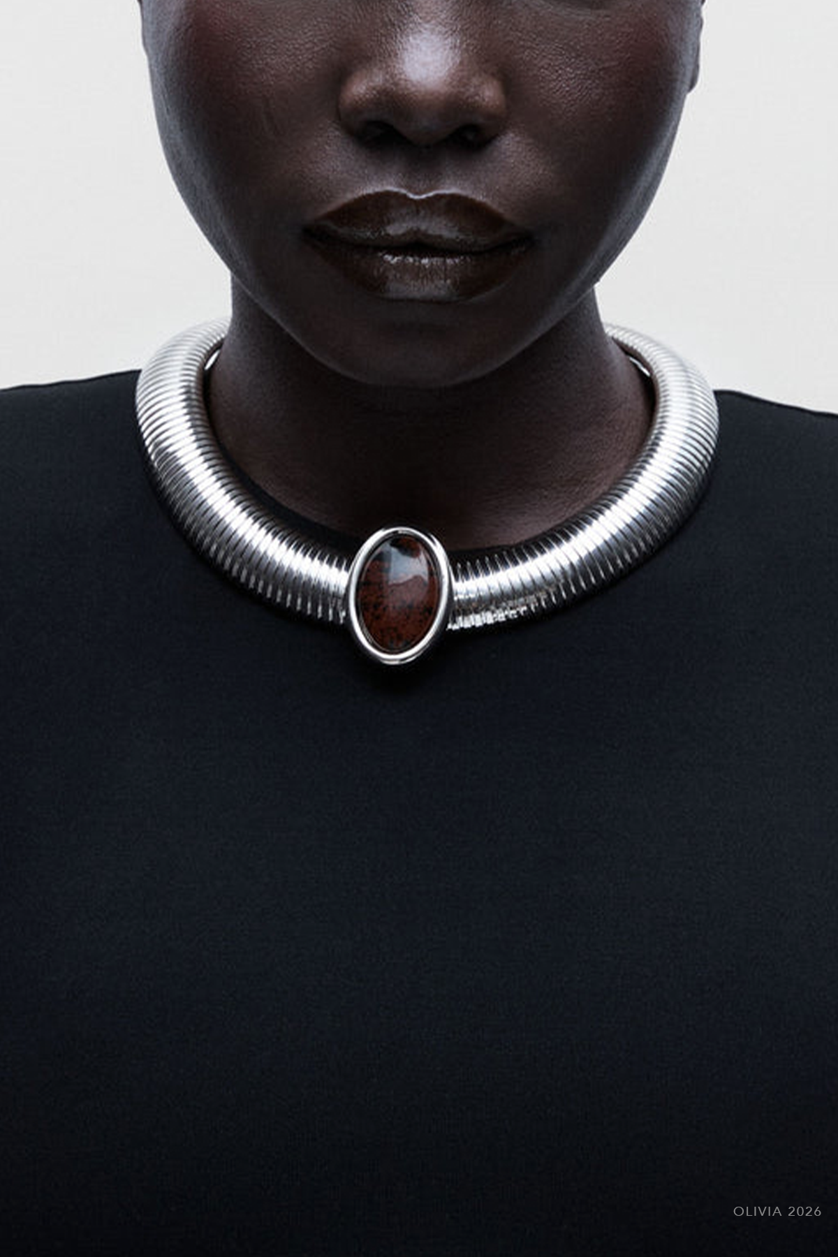 Opyum Necklace in Silver Brown