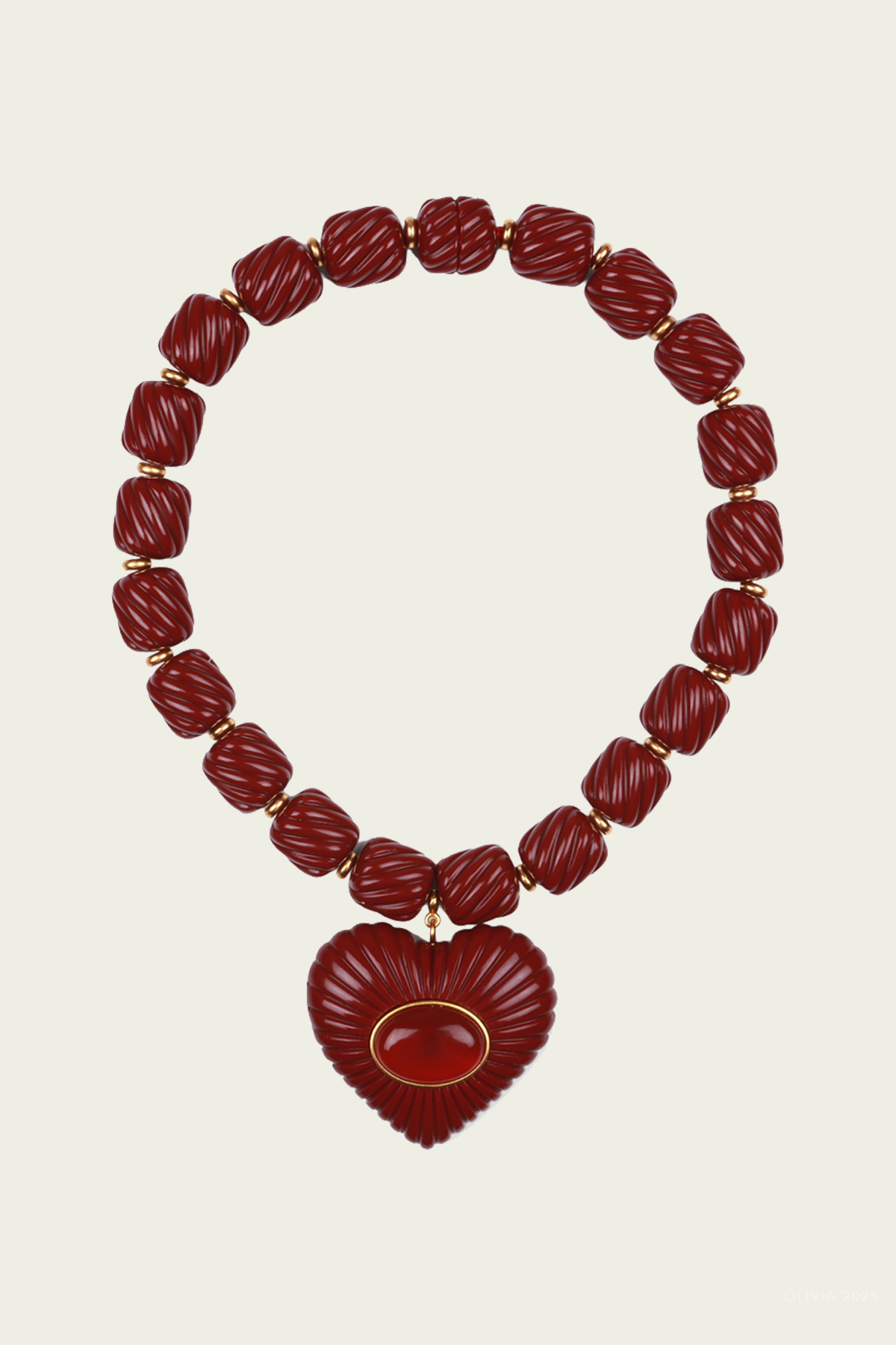 Lira Necklace in Burgundy