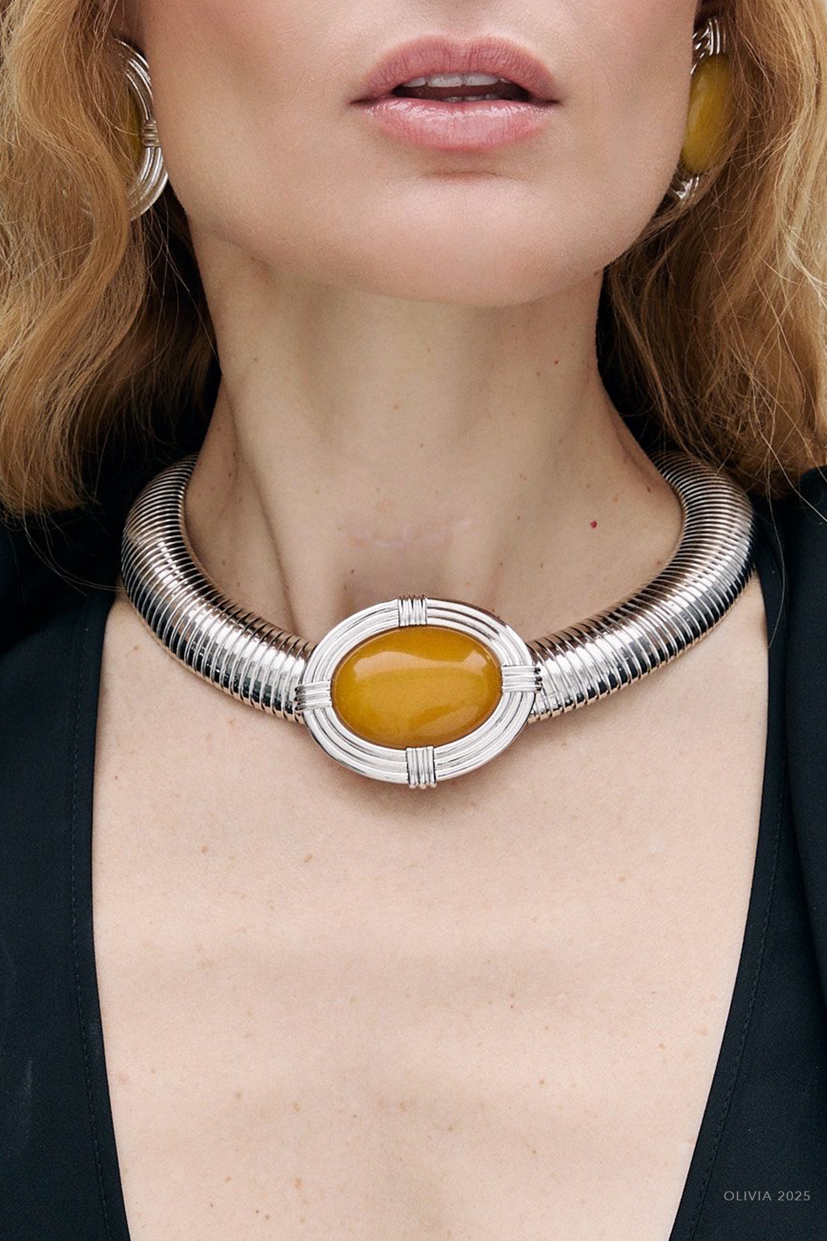 Hera Necklace in Silver Yellow