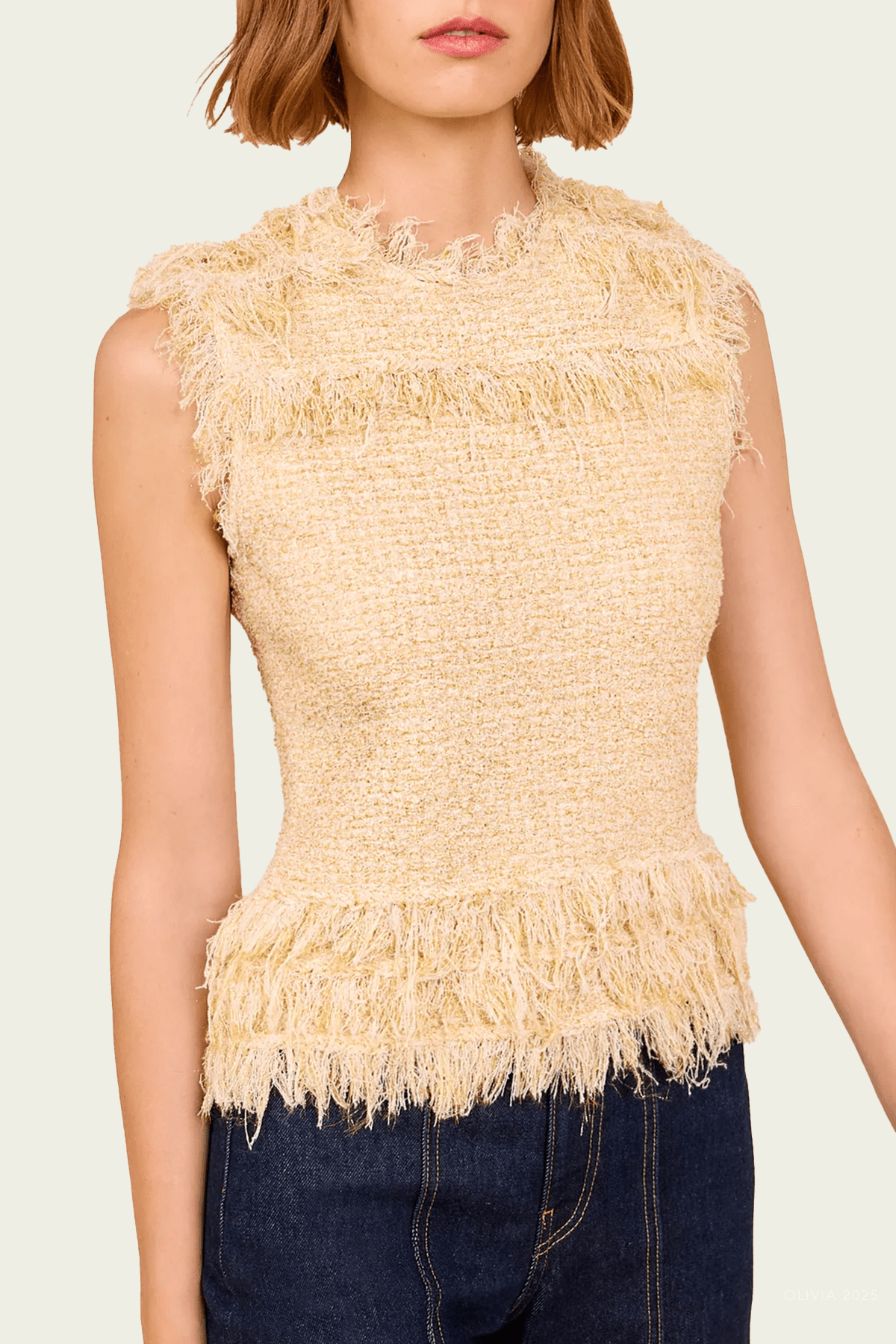 Kassi Knit Tweed Sleeveless Top in Lumin - shop - olivia.com